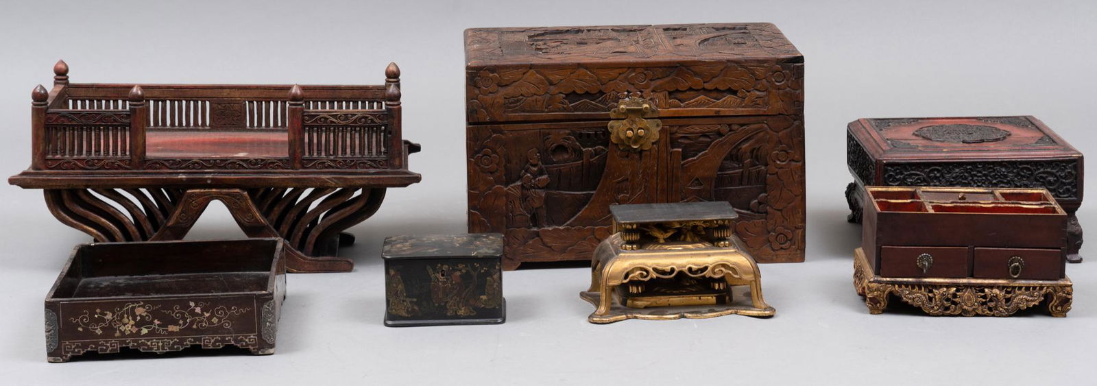 Assortment of Asian Wooden Boxes (1 of 12)