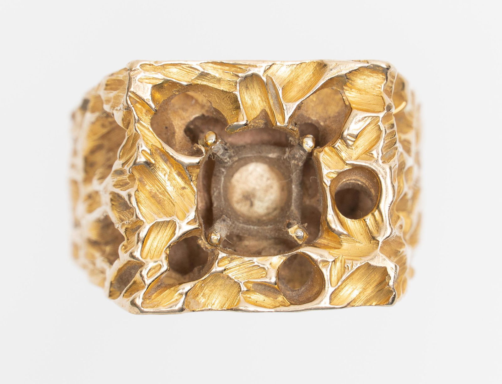 Vintage 14k Gold Nugget Men's Ring Mounting (1 of 3)