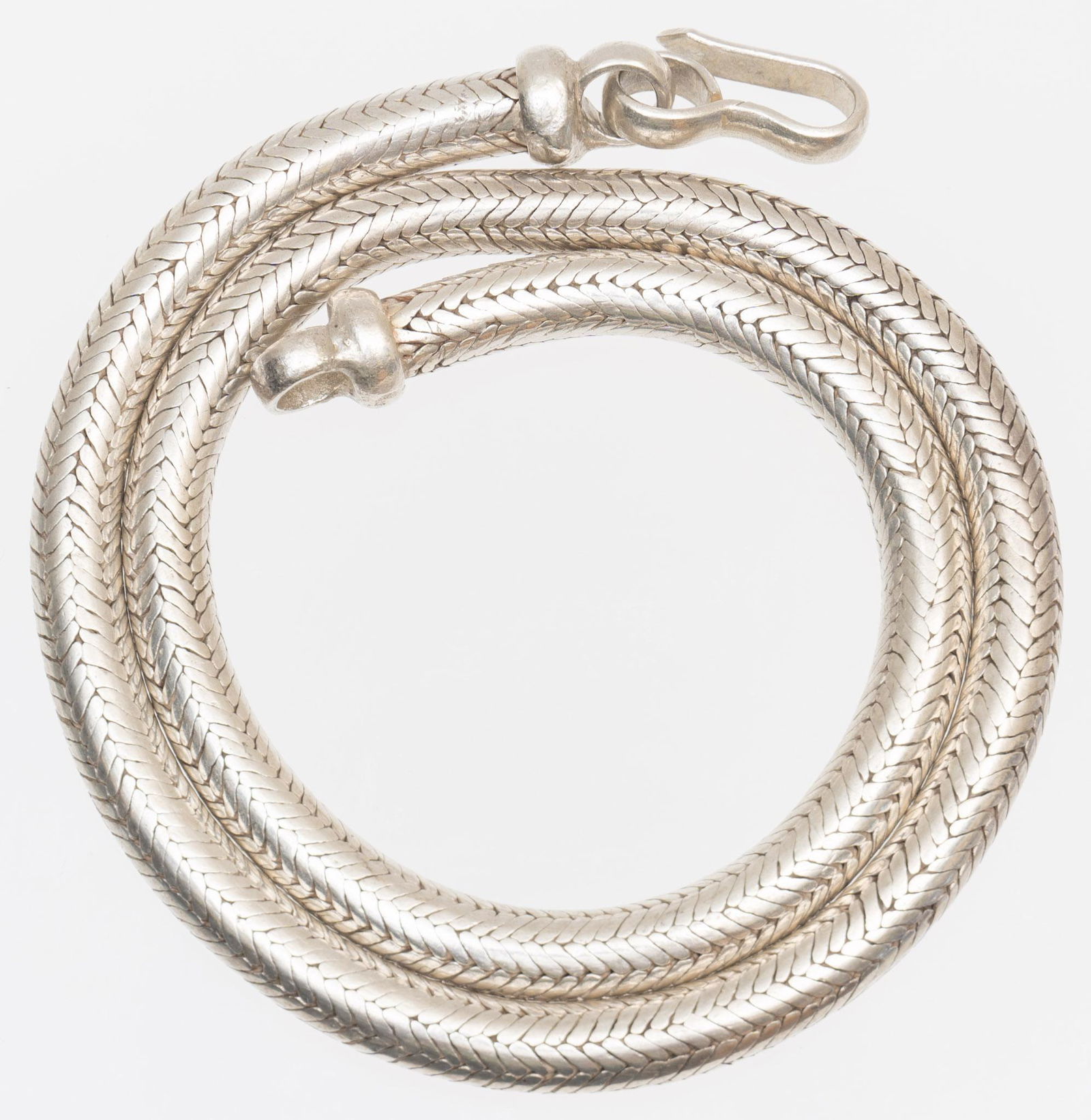 Indian Sterling Silver Snake Rope Necklace (1 of 3)