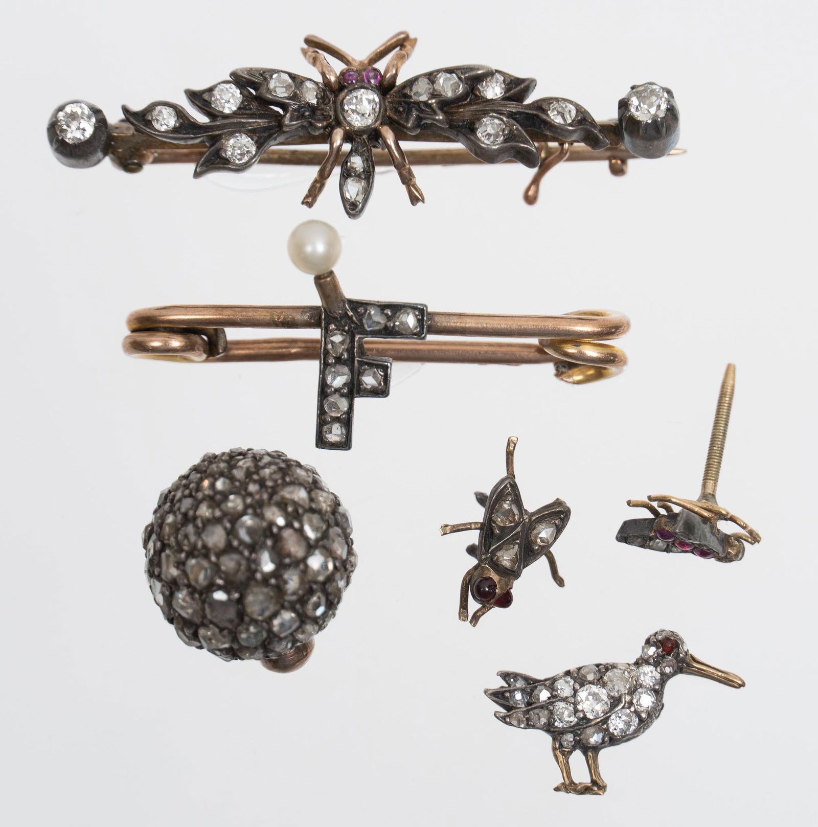 Collection of Victorian Gold Diamond Insect Elements (1 of 3)