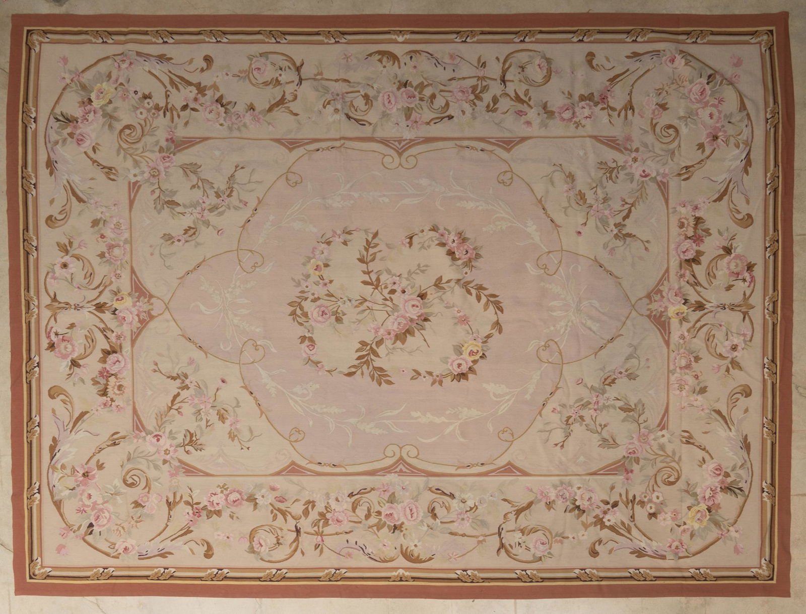 Aubusson Style Estate Rug, 12'3 x 8'11" (1 of 3)