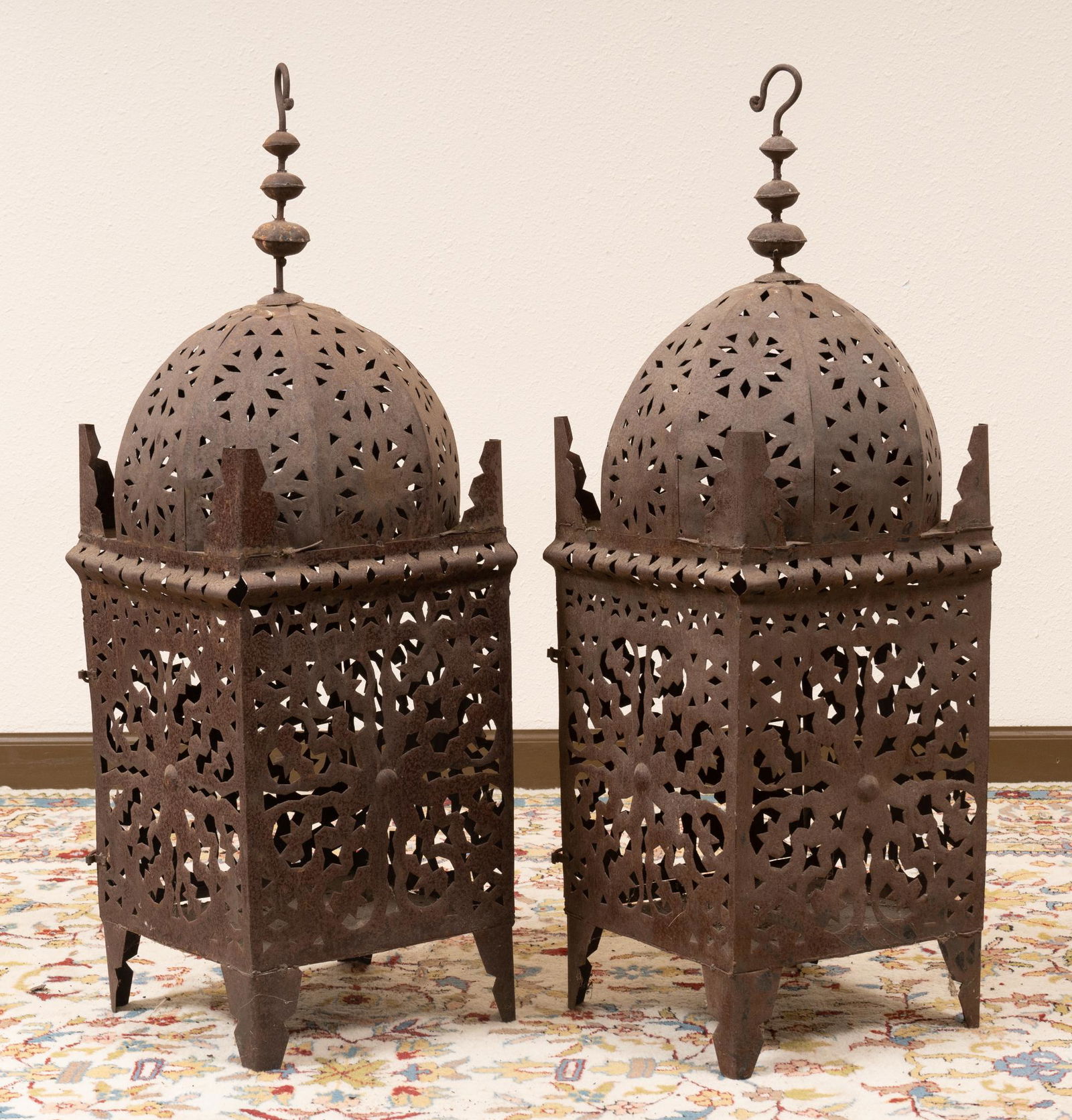Pair of Matching Moroccan Style Hanging Lantern (1 of 5)