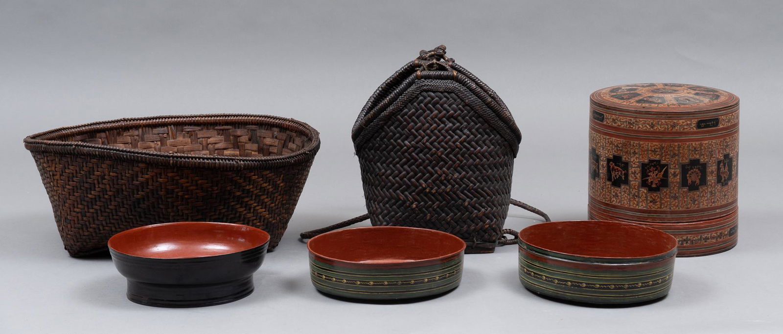 Collection of (3) Vintage Asian Baskets (1 of 8)
