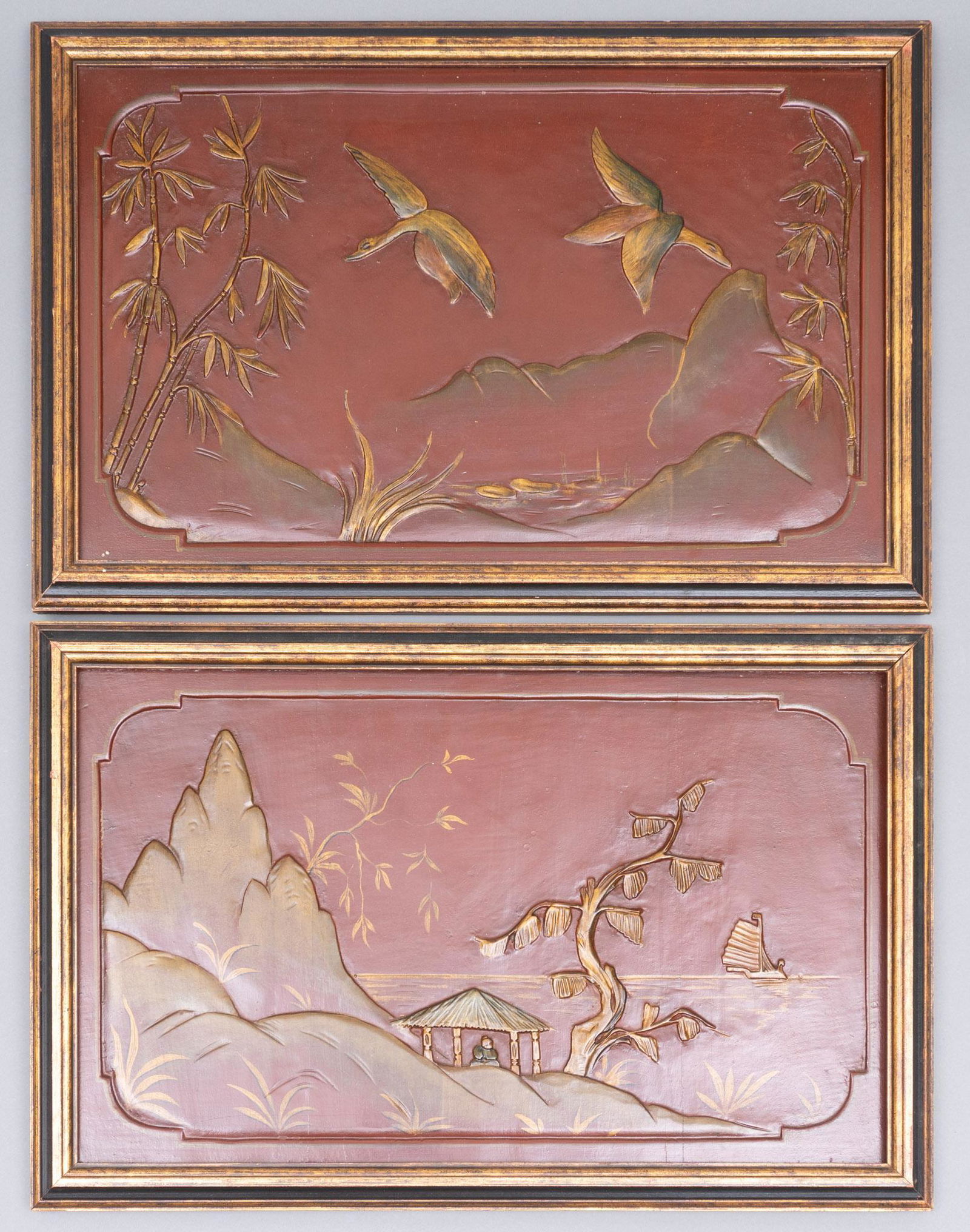 Pair of Asian Decorative Panels (1 of 3)