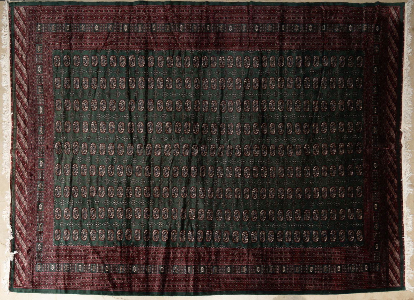 Hand-Made Bukhara Estate Rug, 14'3" x 10'4" (1 of 3)