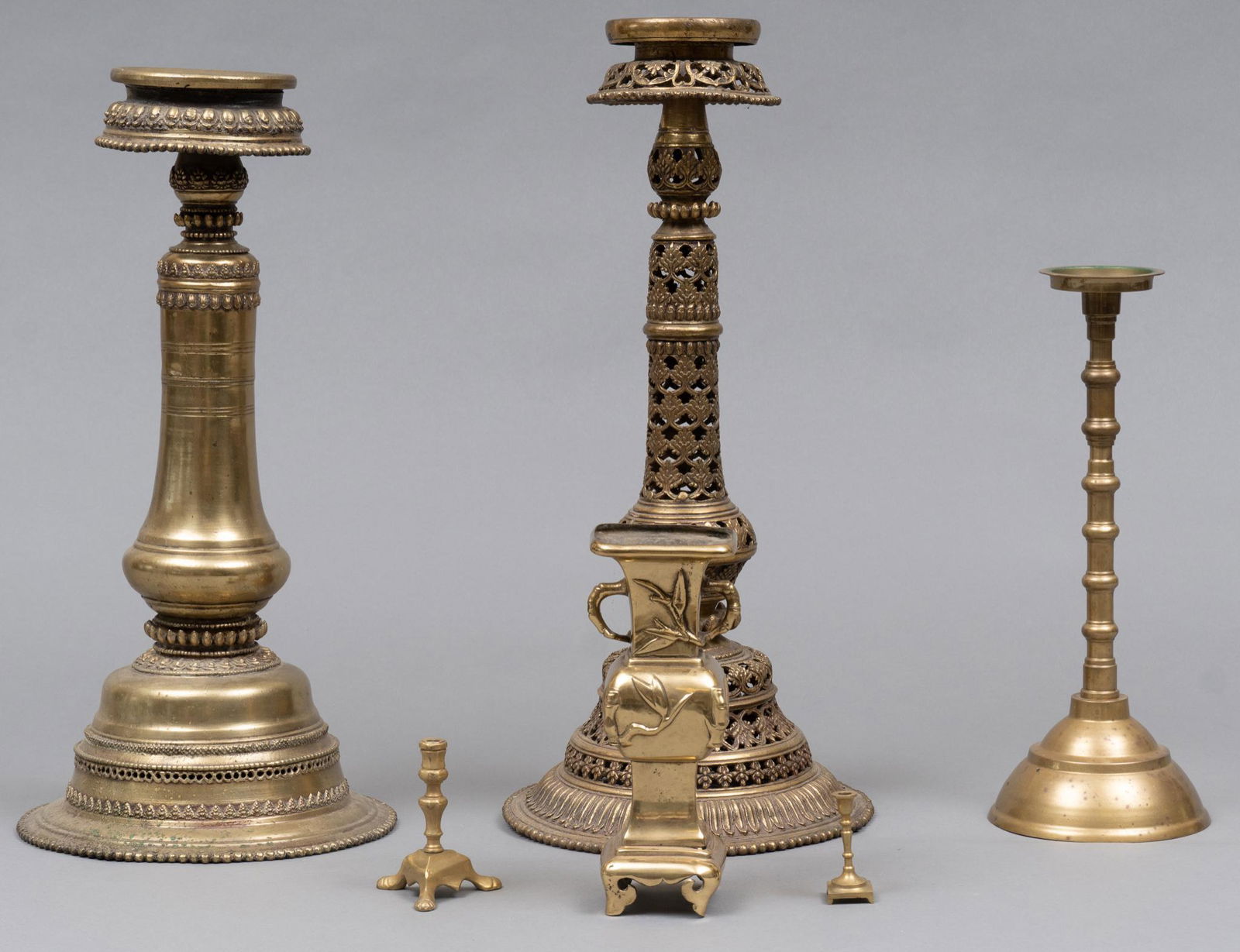 Collection of (6) Brass Candlesticks (1 of 2)