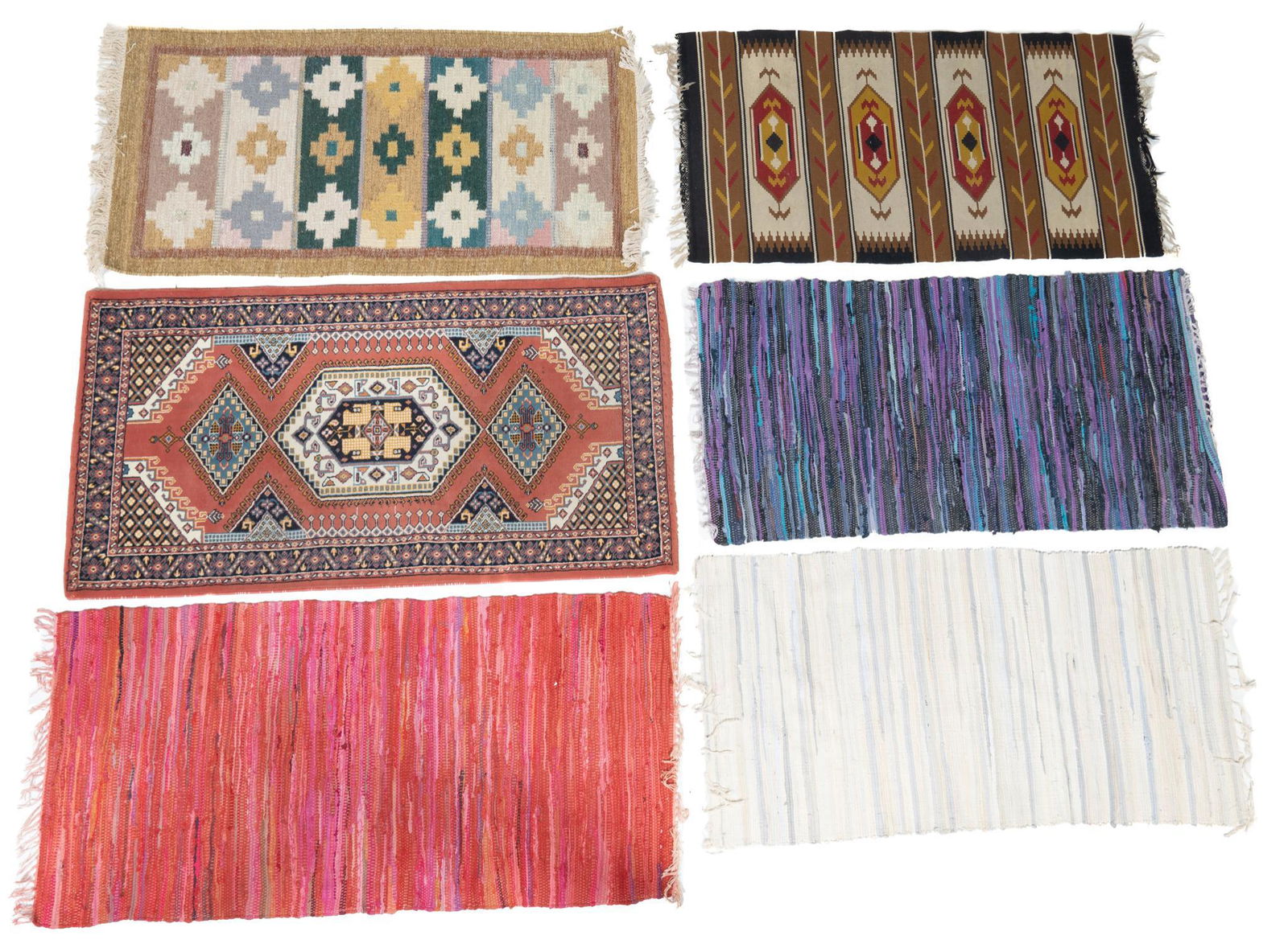 Collection of (6) Hand-Made Rugs, 4' 11" x 2' 7" (1 of 10)