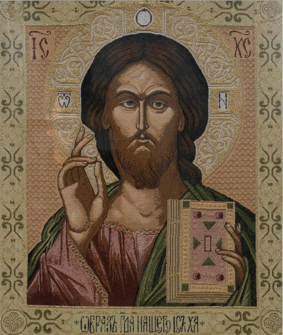 (2) Greek Orthodox Tapestry Icons (1 of 6)