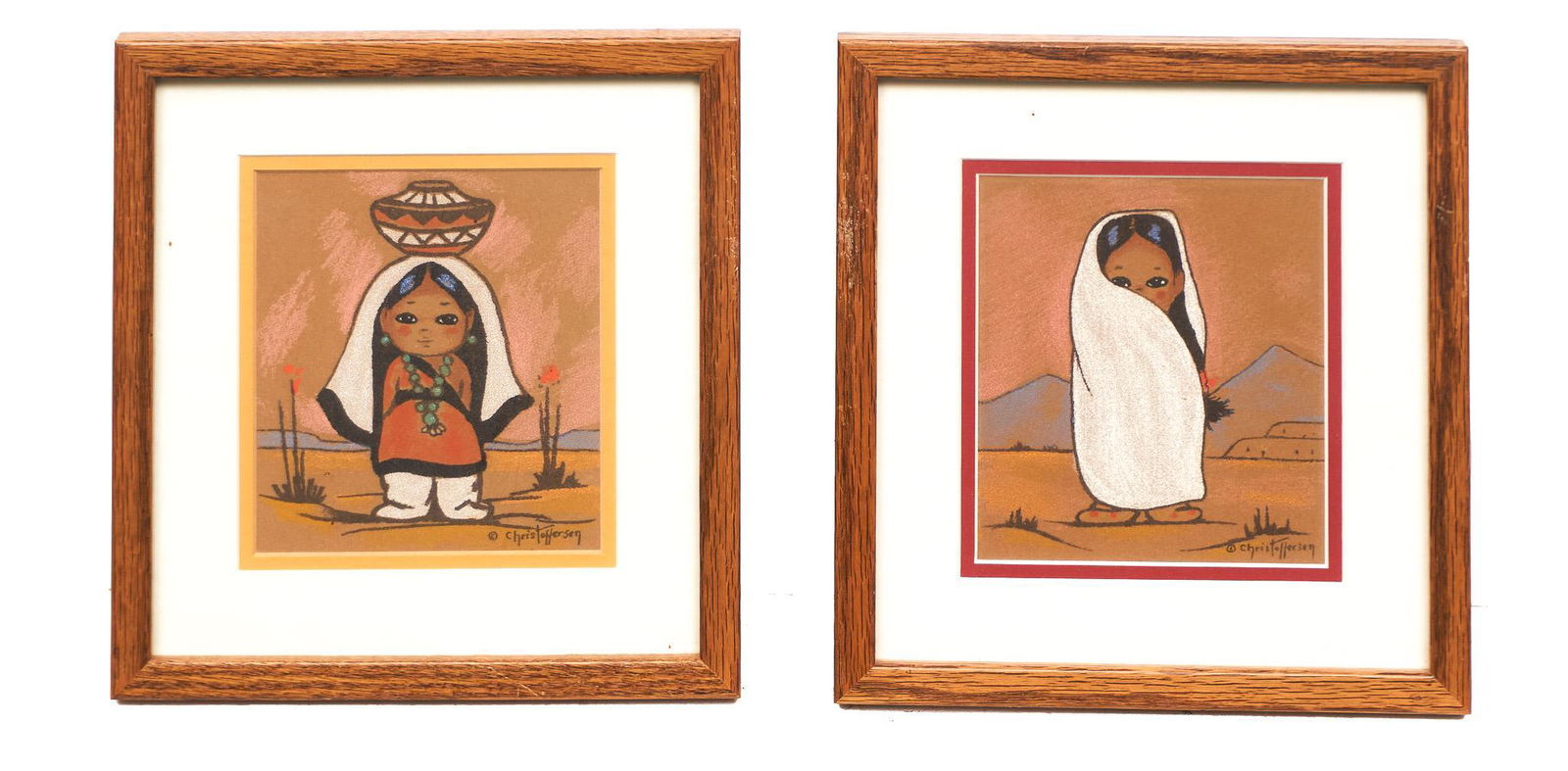 Gerda Christoffersen (20th C), Pair, Portraits (1 of 3)