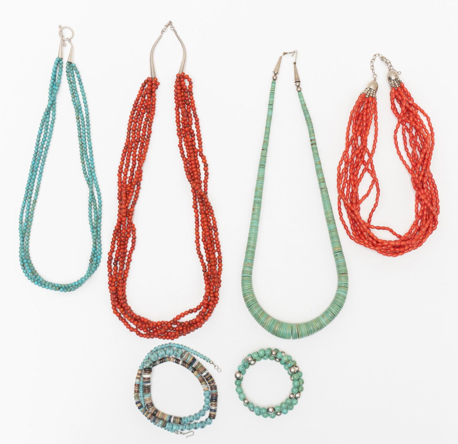 Vintage Native American Turquoise Coral Necklaces (1 of 3)