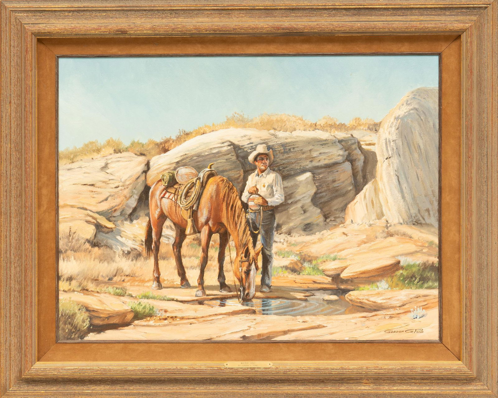 Gordon G. Pond (1920-2001, AZ), "Water Hole" (1 of 4)
