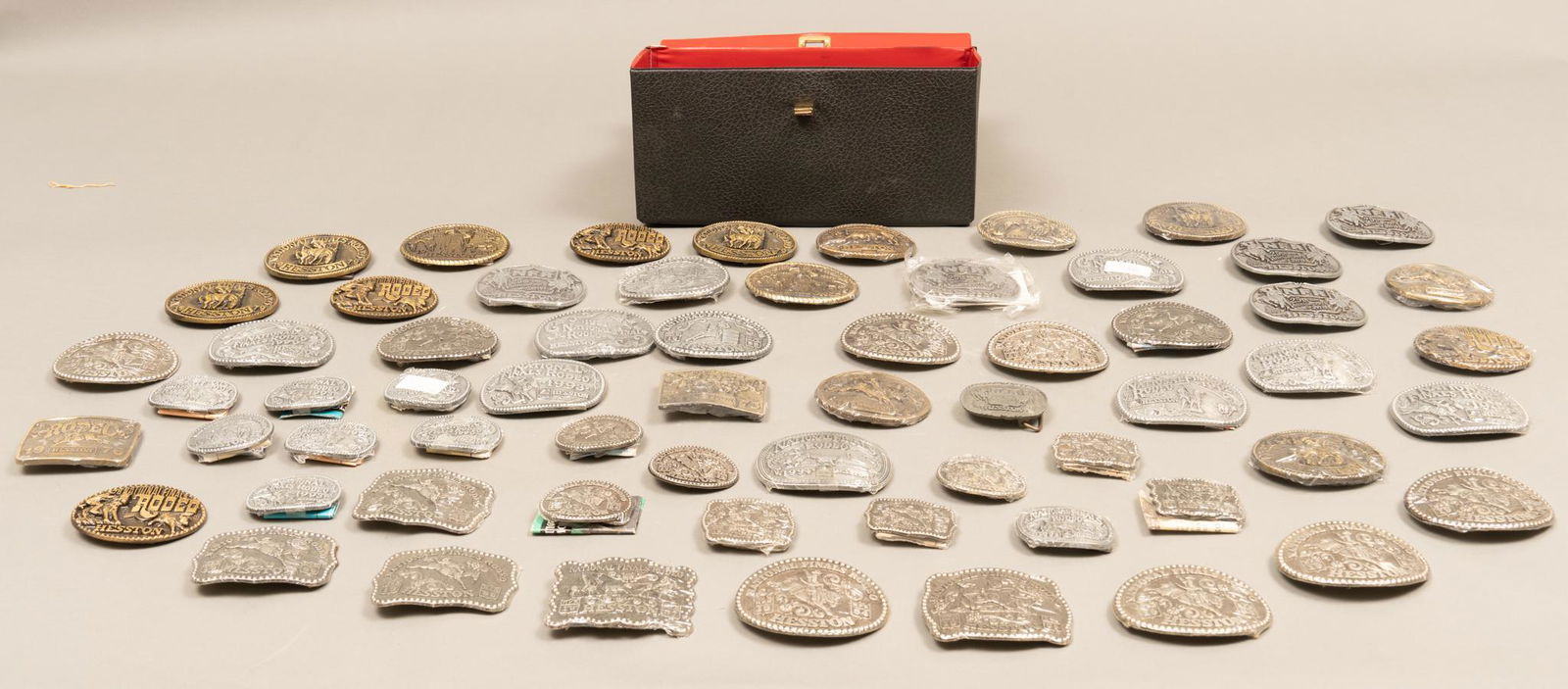 Collection of (59) Hesston Rodeo Belt Buckles (1 of 8)