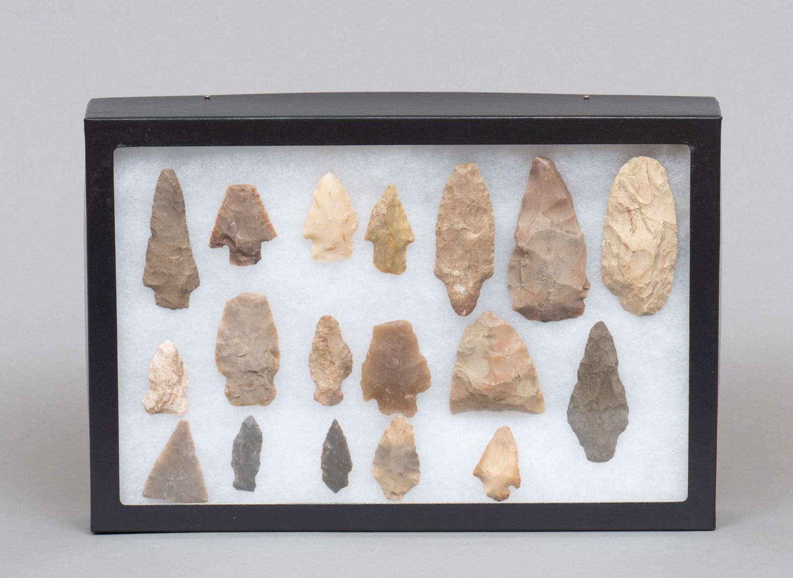 Framed Collection of (18) Stone Arrowheads (1 of 5)