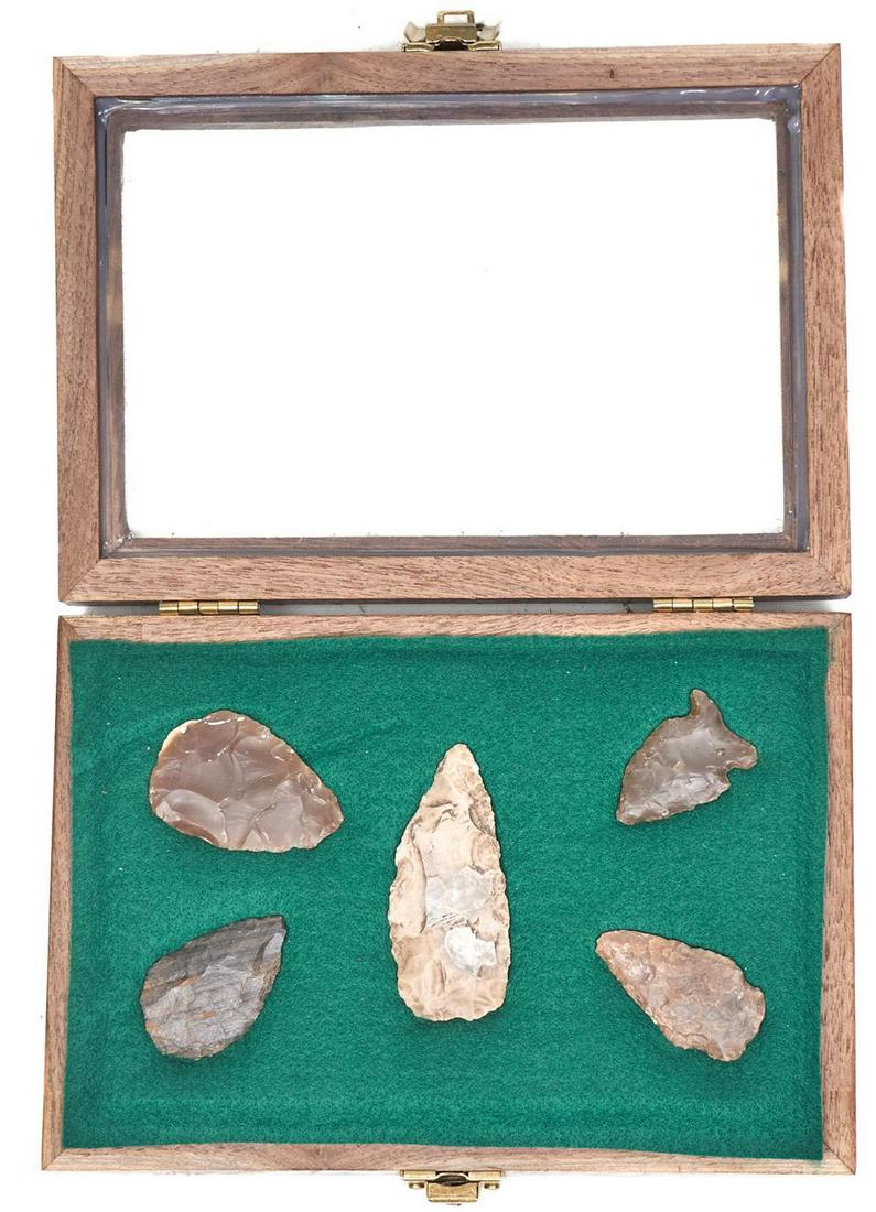 Framed Arrowhead Point Display, To Include 5 Artifacts (1 of 3)