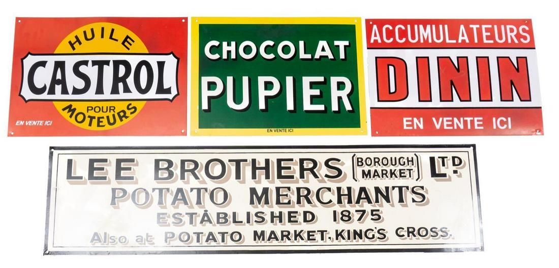 Lot of 4 Vintage Signs, to Include Castrol (1 of 3)