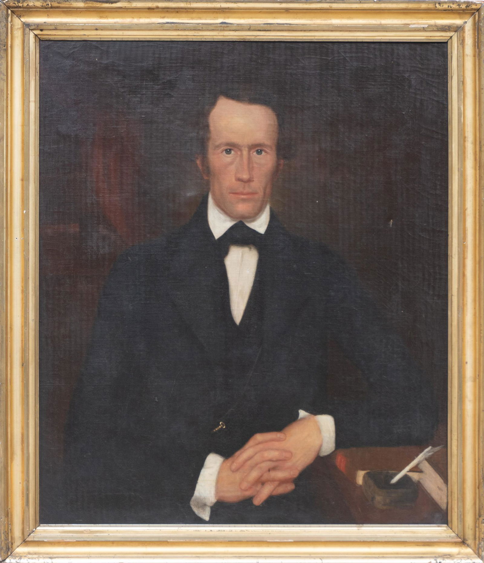 Portrait, Mirabeau B. Lamar, Oil on Mattress Ticking (1 of 2)