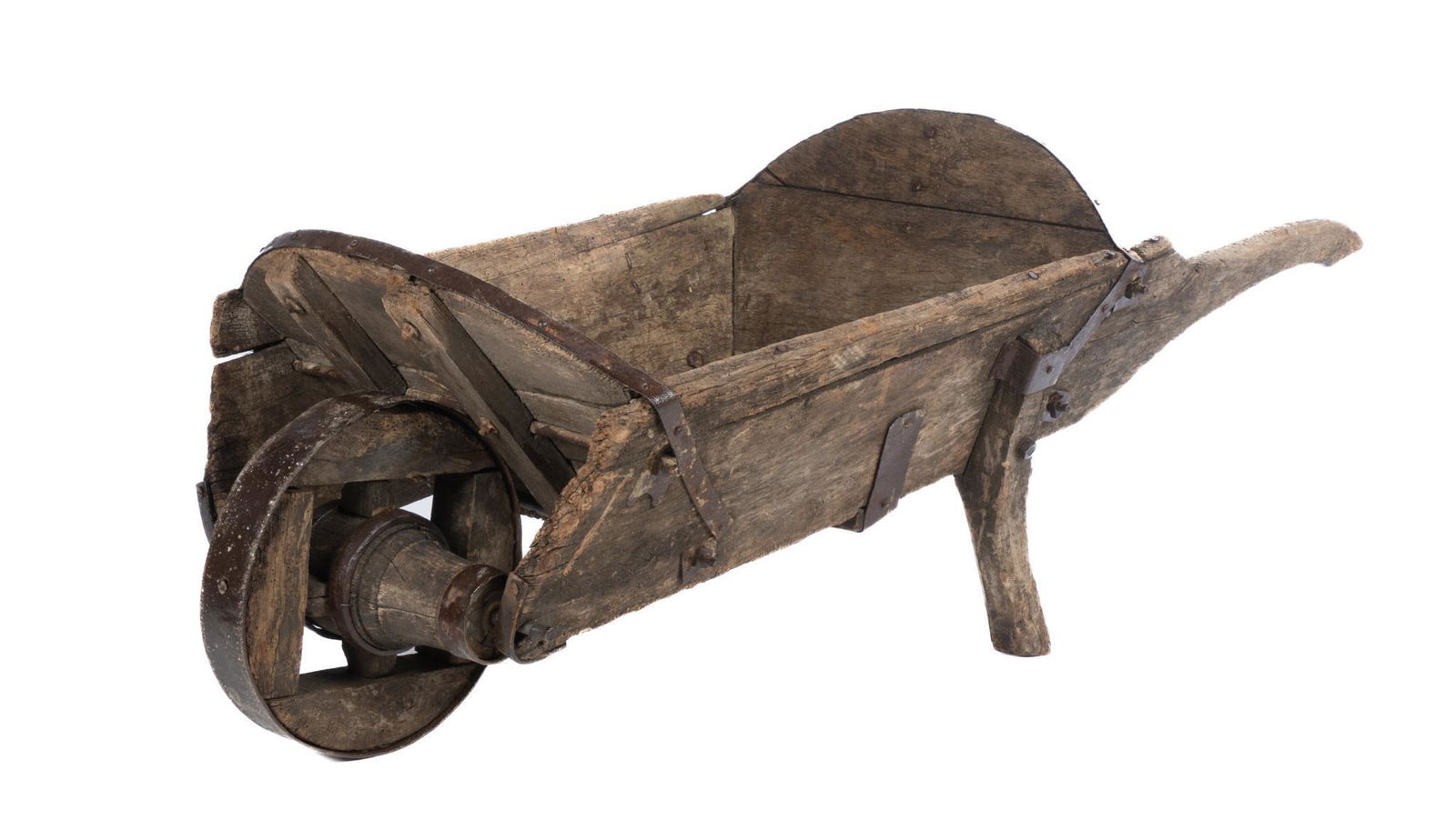 Rustic Wooden Wheelbarrow (1 of 4)