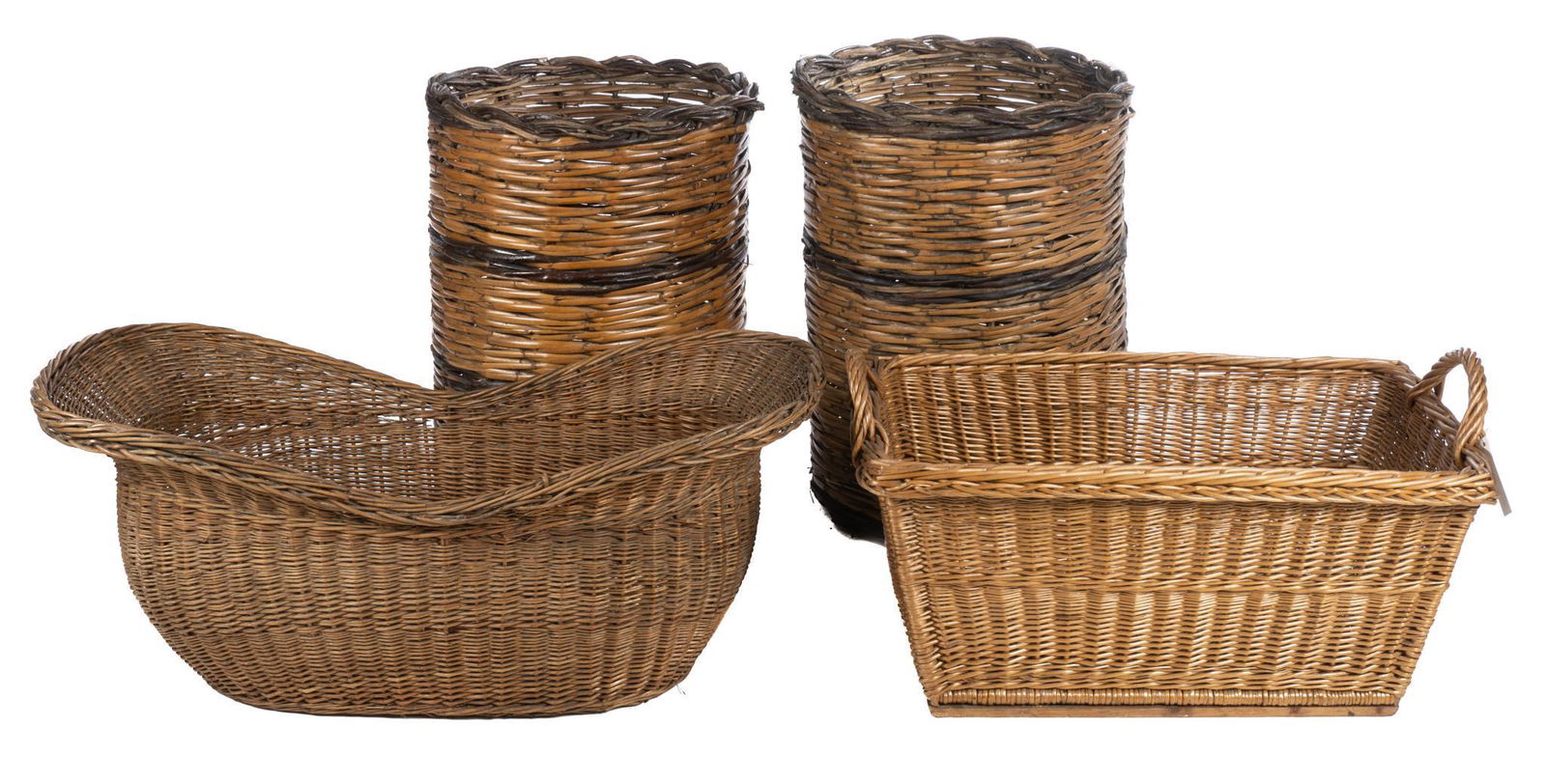 Set of (4) Farmhouse Wicker Baskets (1 of 5)
