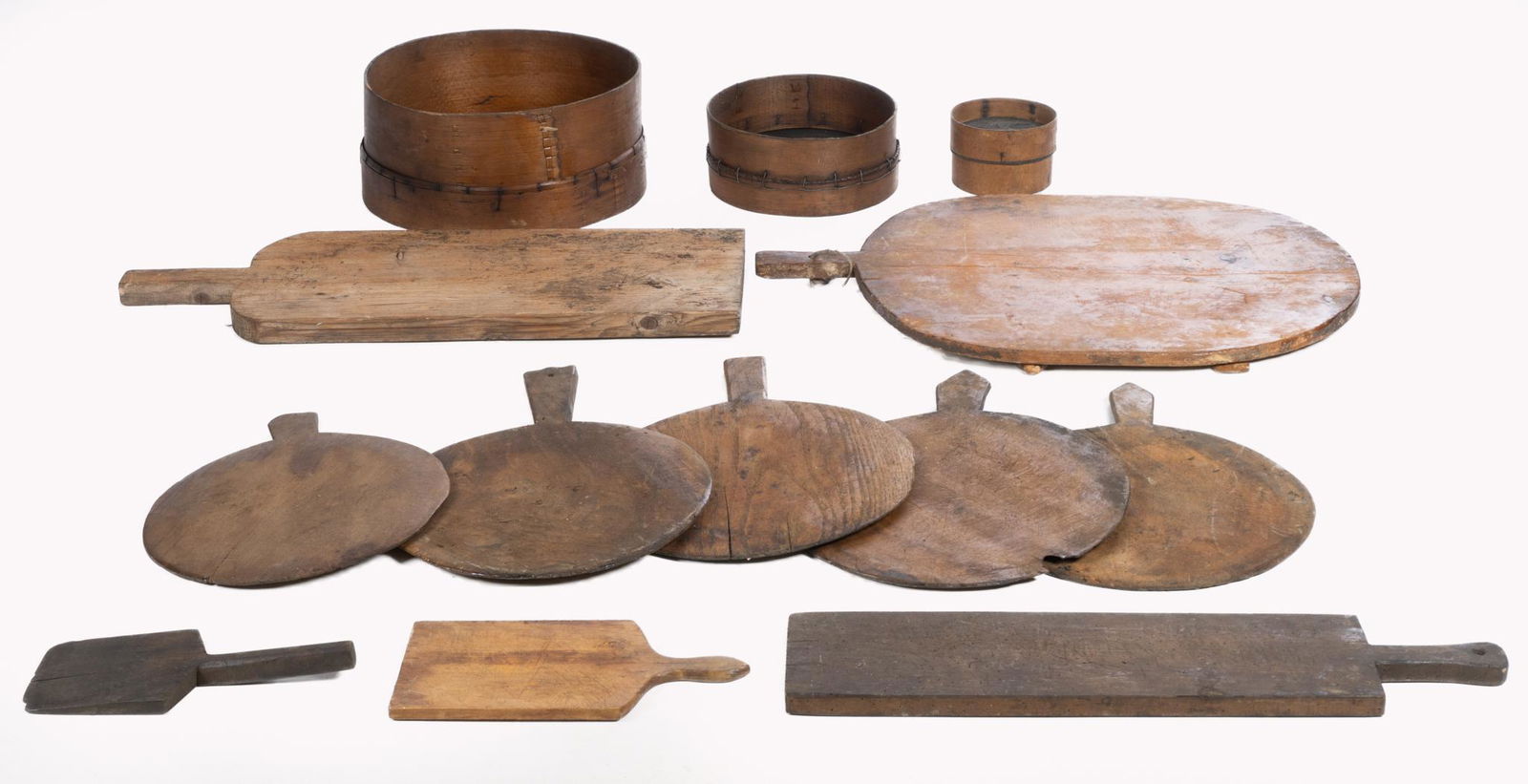 Collection of (14) Vintage Farmhouse Wooden Paddles and Sifters (1 of 5)