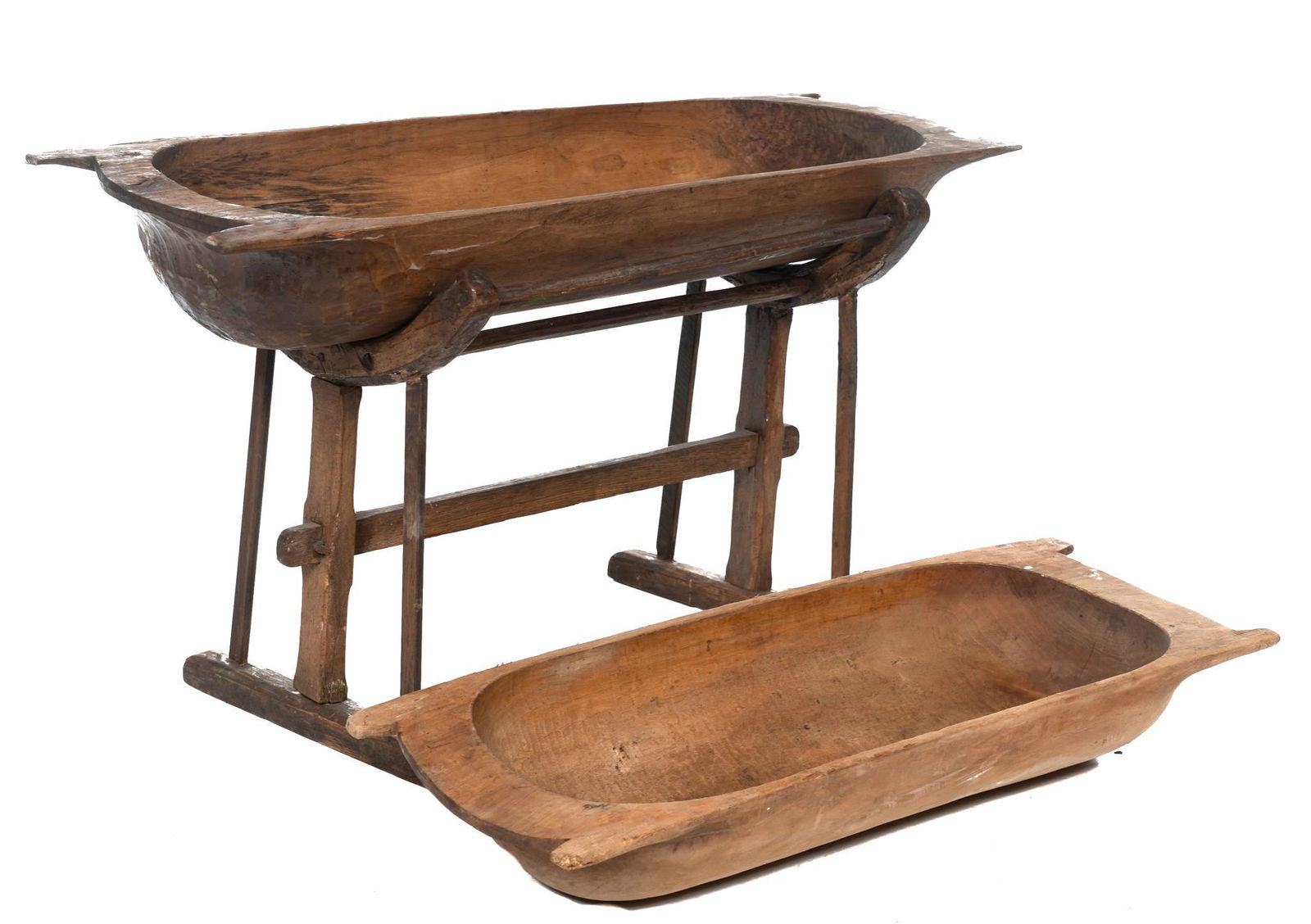 Pair of Rustic Farmhouse Dough Trays (1 of 3)