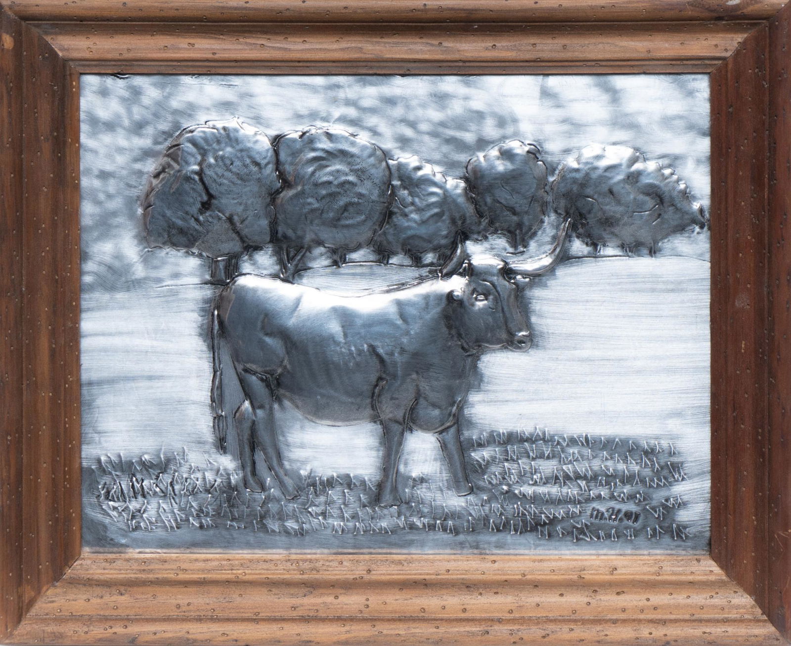 Cow Landscape, Metal Repousse (1 of 4)