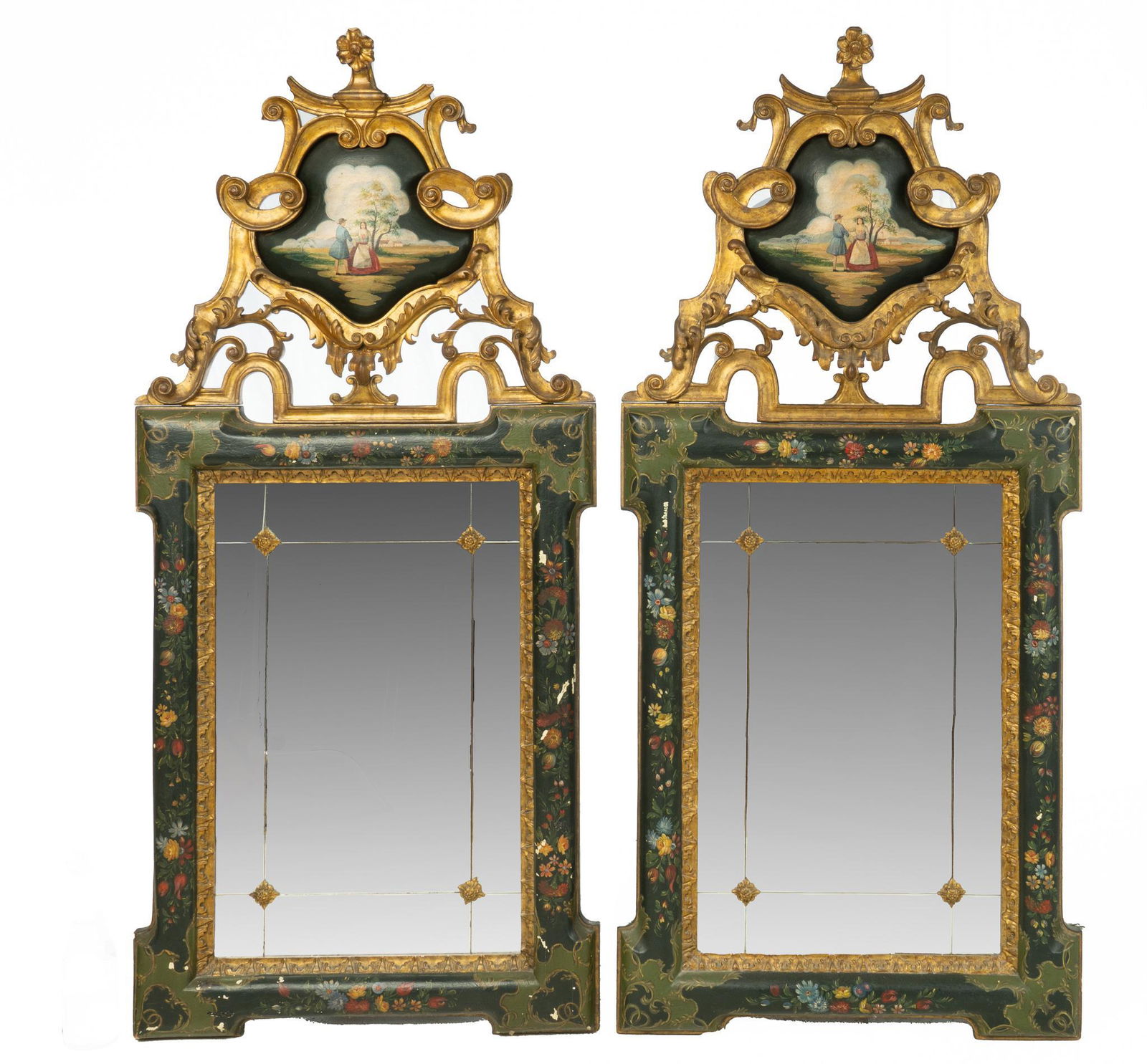 Pair of Baroque-Style Venetian Wall Mirrors (1 of 4)