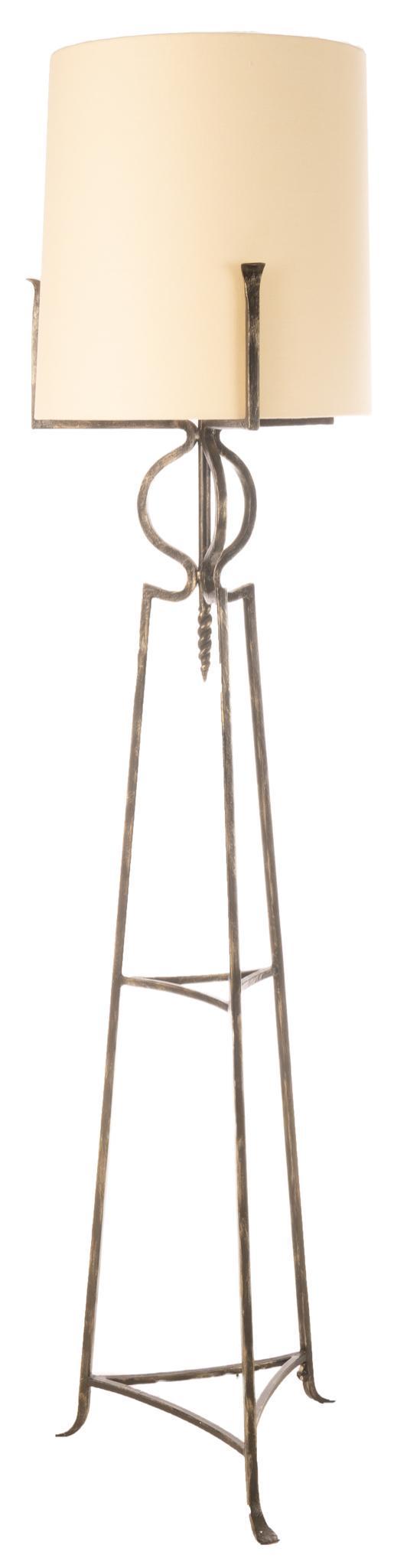 Large Wrought Iron Floor Lamp (1 of 3)