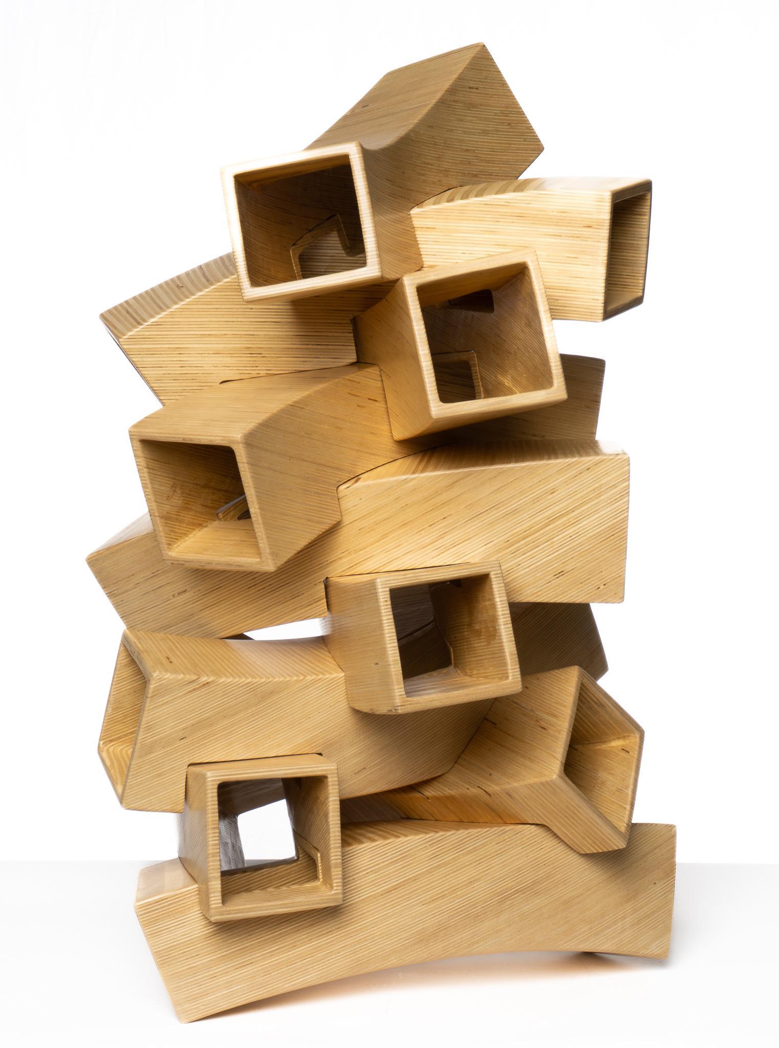 John Webb, "Find My Way", Laminate Sculpture: John Webb (San Antonio, Texas), "Find My Way" 2013, laminate abstract sculpture, made of numbered assembled pieces, unsigned 35"h x 20"w x 21"d Provenance: Property from a Terrell Hills, Texas mansion