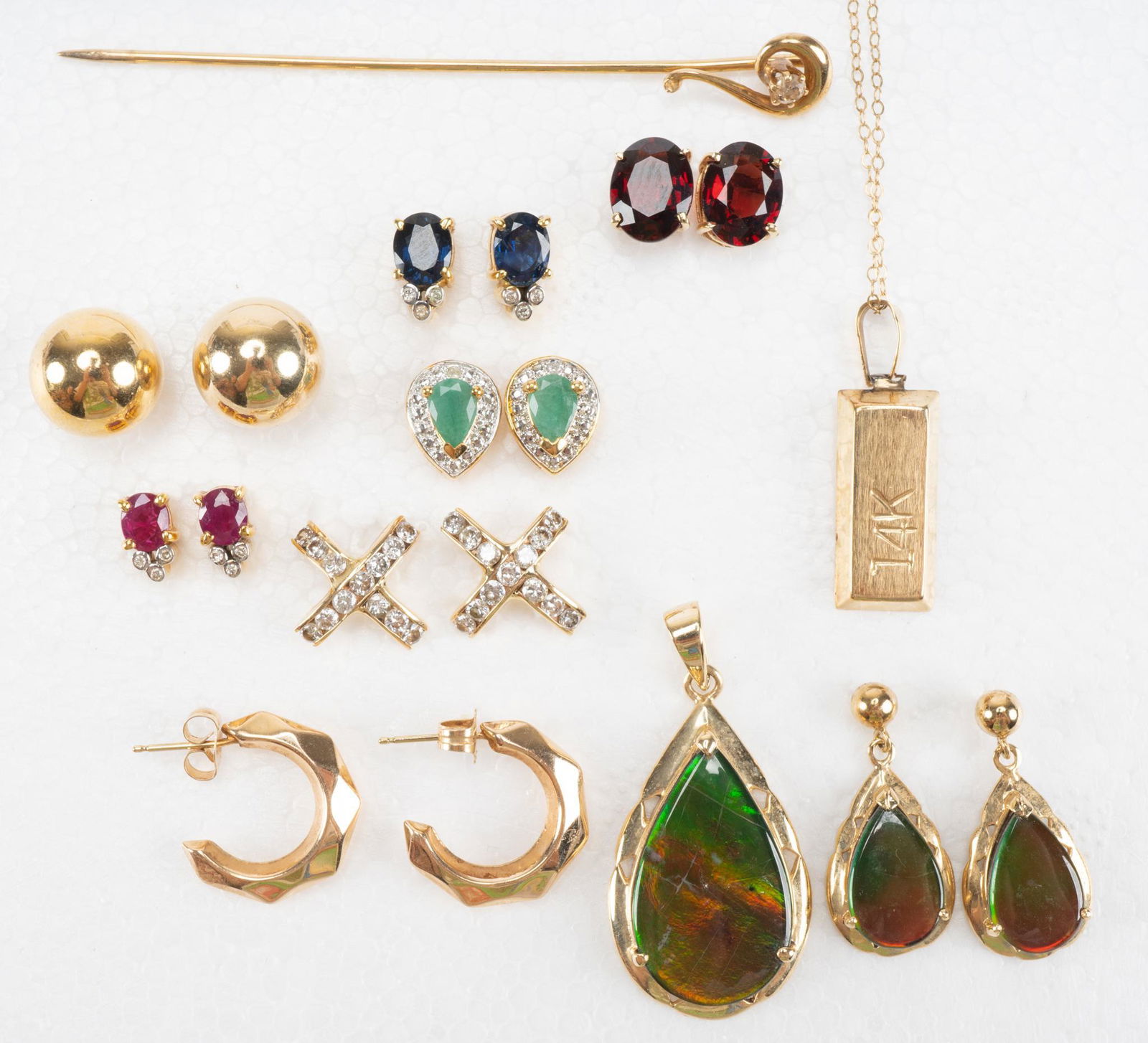 Collection of Gemstone Gold Stud Earrings (1 of 2)