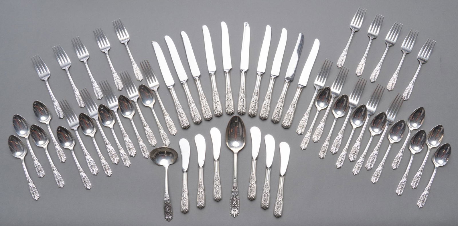 "Milburn Rose" Westmorland Sterling Flatware Set 56pc (1 of 5)
