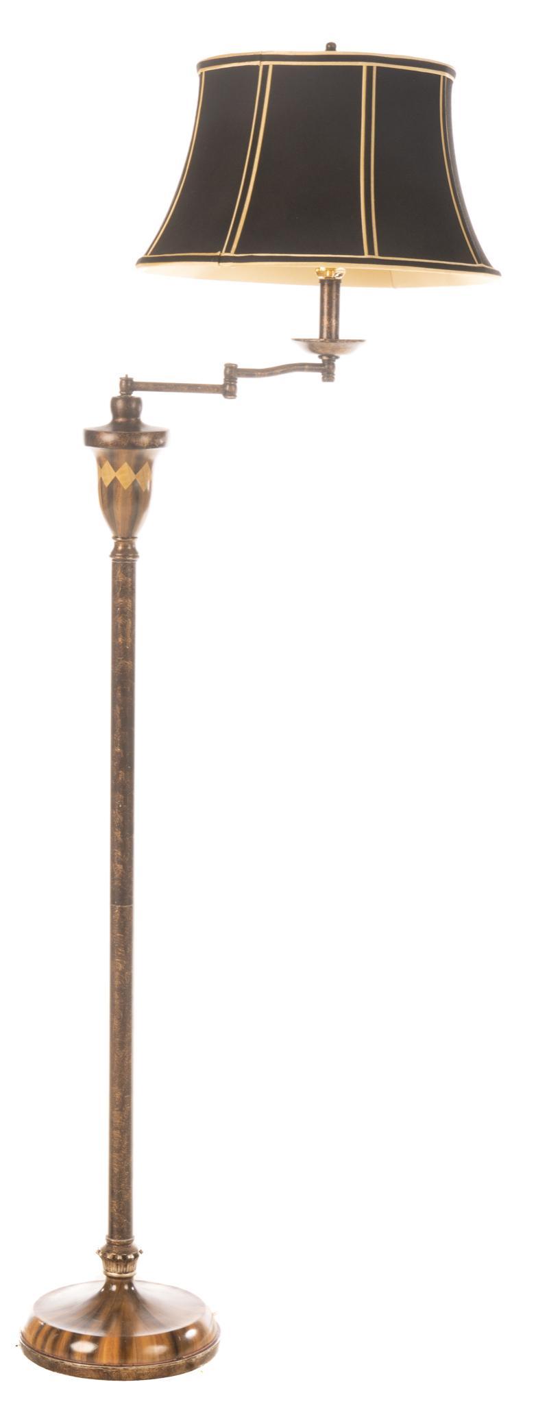 French Art Deco Style Swing Arm Floor Lamp (1 of 6)