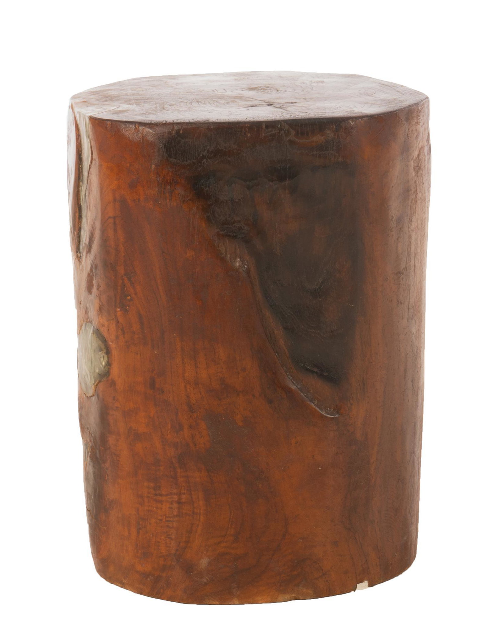 Cypress Stump Inlayed Resin Stool: Cypress stump stool, featuring resin inlay 15"h x 11"w x 11"d Provenance: Property from a Terrell Hills, Texas mansion We happily provide seamless shipping services on everything we sell. Please email