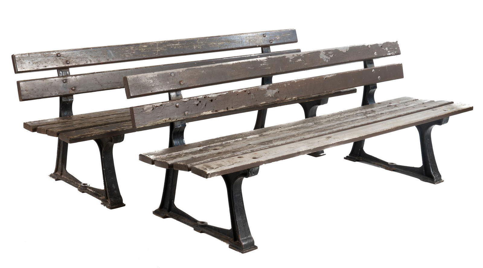 Pair of Wooden Park Benches (1 of 4)