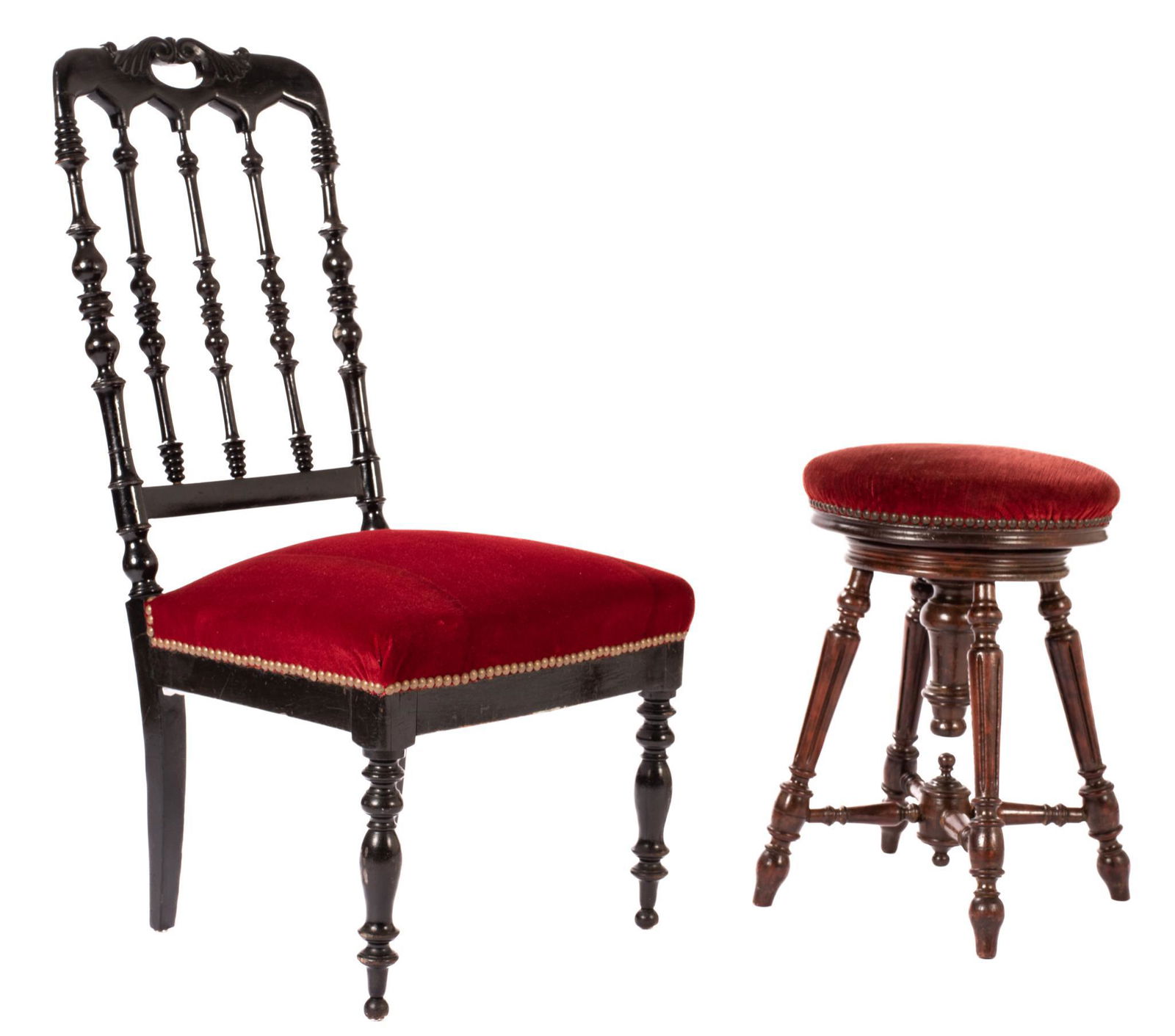 Louis Philippe Style Chair and Stool (1 of 4)