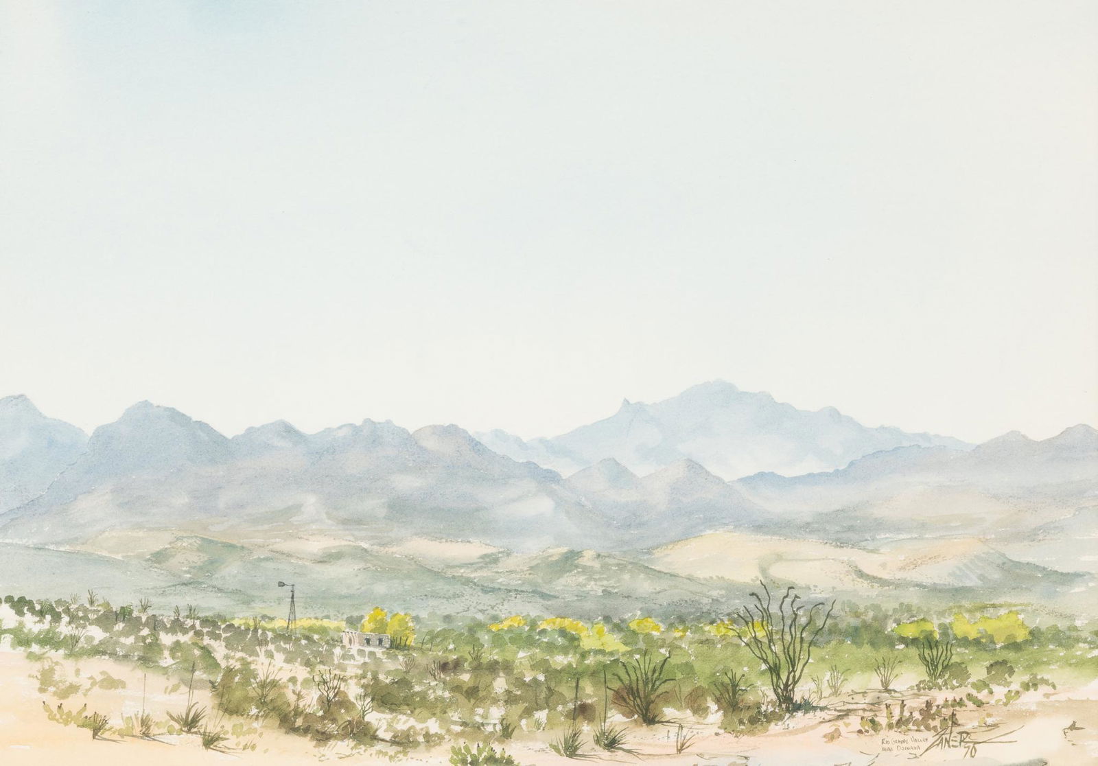 William (Bill) Zaner (1930-2015), "Rio Grande Valley, Near Ojinaga", 1970 (1 of 4)
