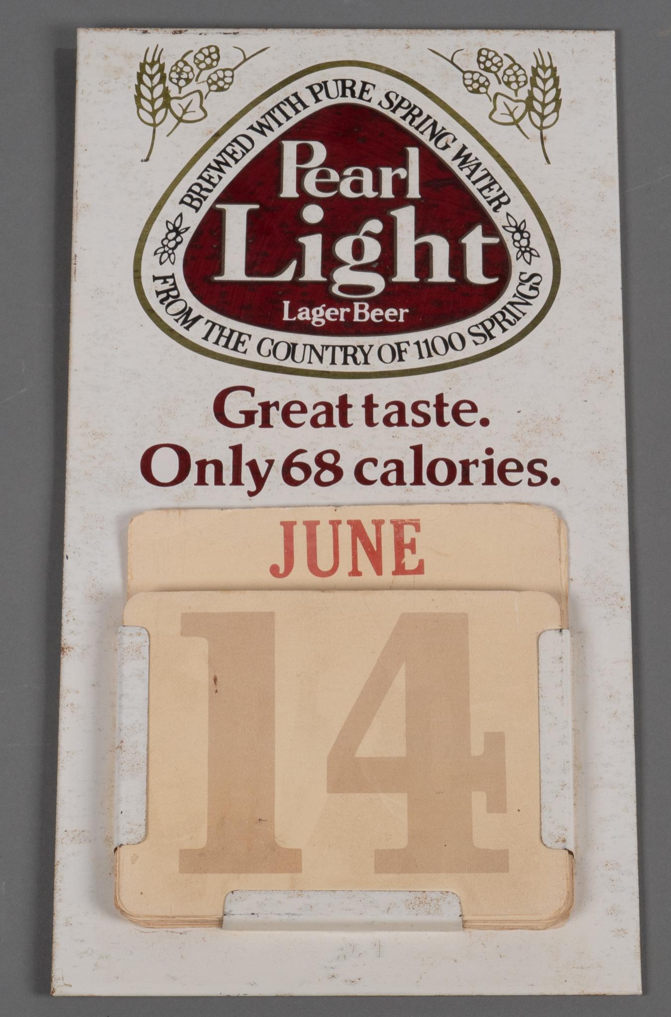 Pearl Light Lager Beer Advertising Calendar (1 of 3)