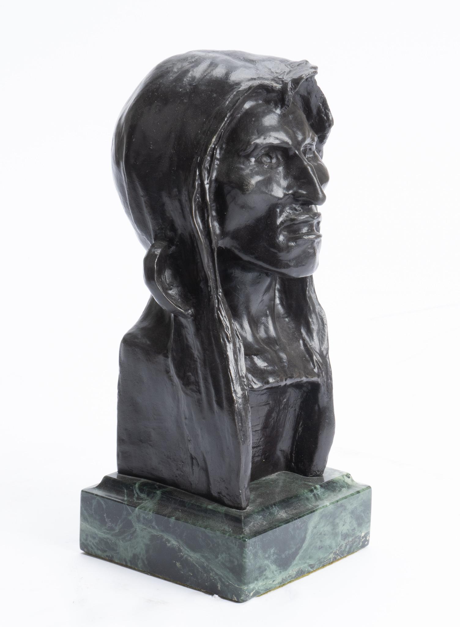 Frederic Remington (1861-1909), Native American Bronze Bust (1 of 6)