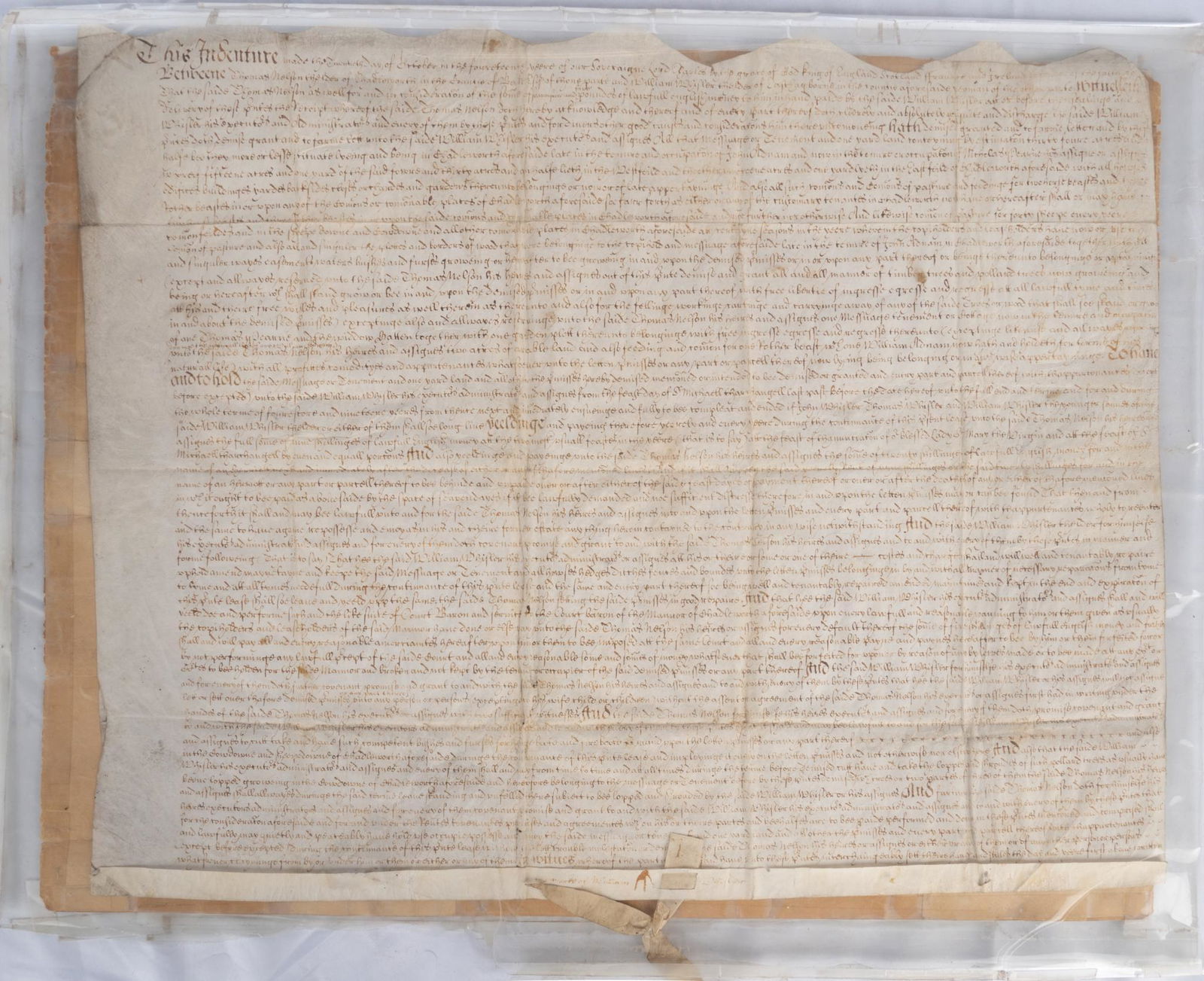 Indenture Agreement, circa 17th Century (1 of 3)