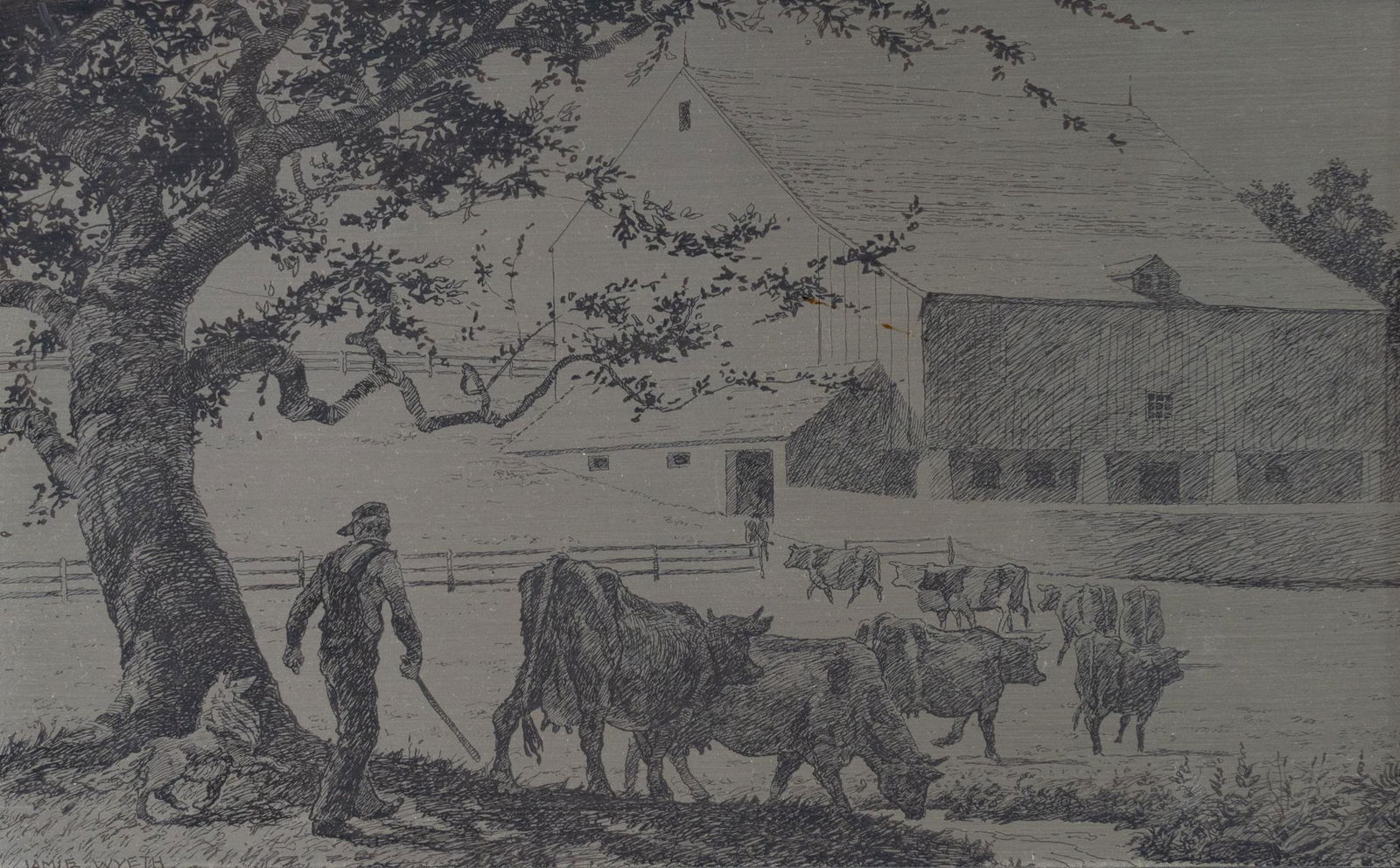 Jamie Wyeth (b. 1946), "Pennsylvania Farm Country" (1 of 6)