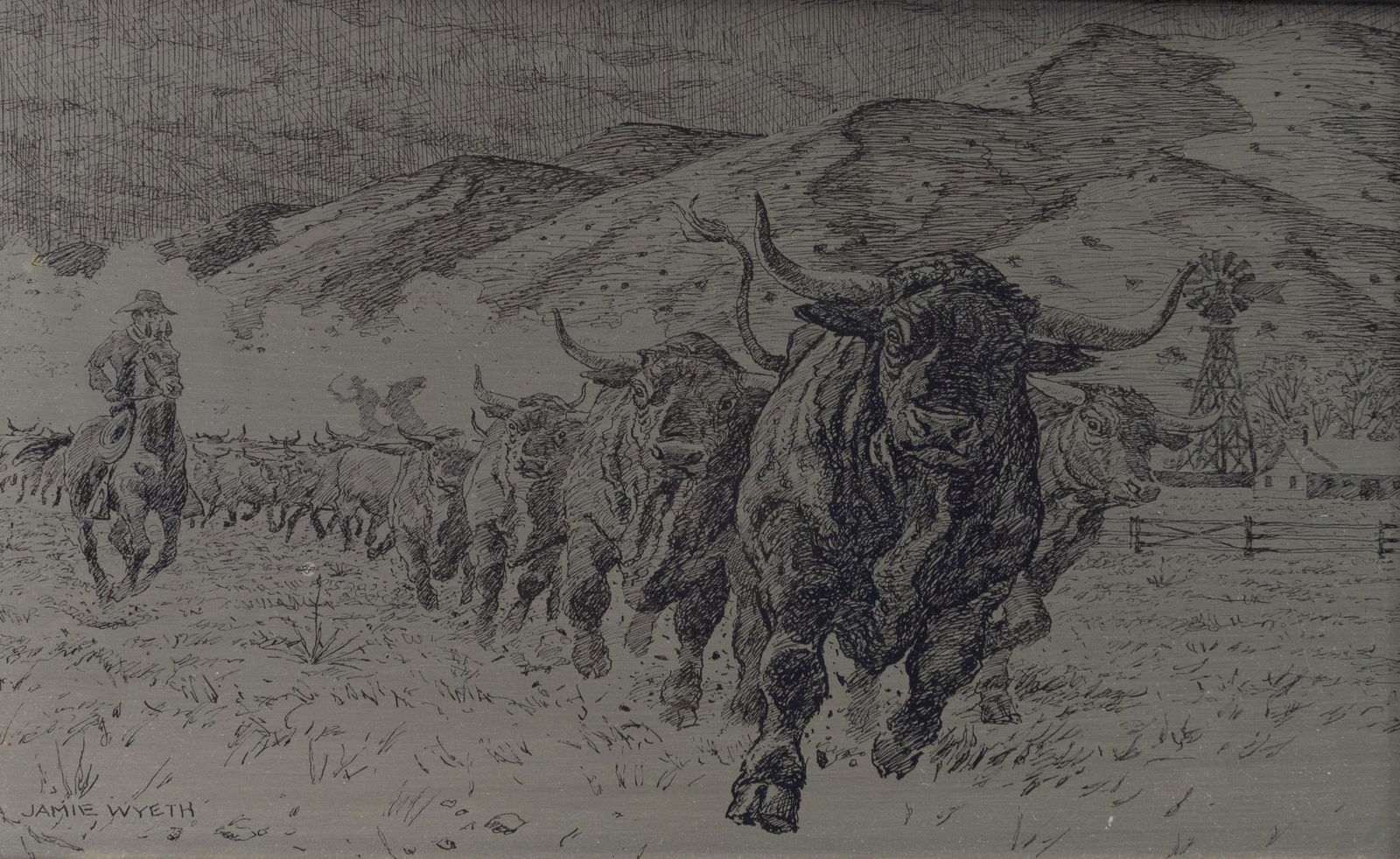 Jamie Wyeth (b. 1946), "Southwest Ranch" (1 of 7)