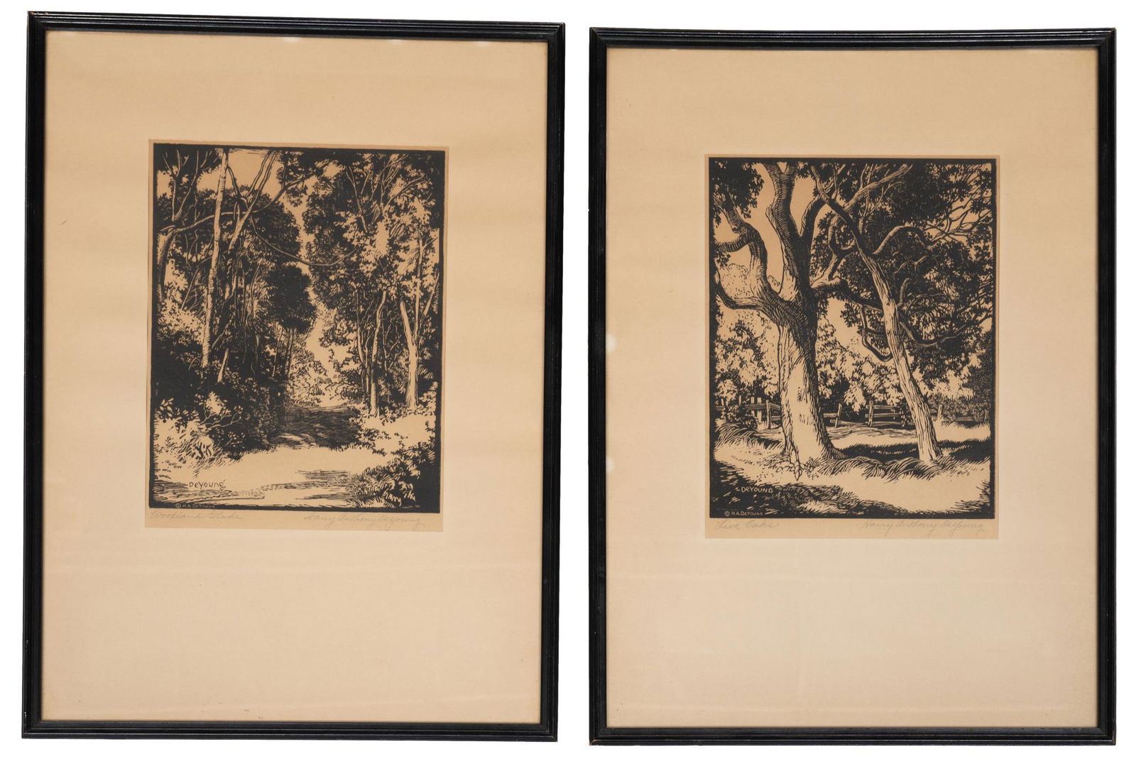 Harry Anthony DeYoung (1893-1956), "Live Oaks" and "Woodland Glade" (1 of 10)