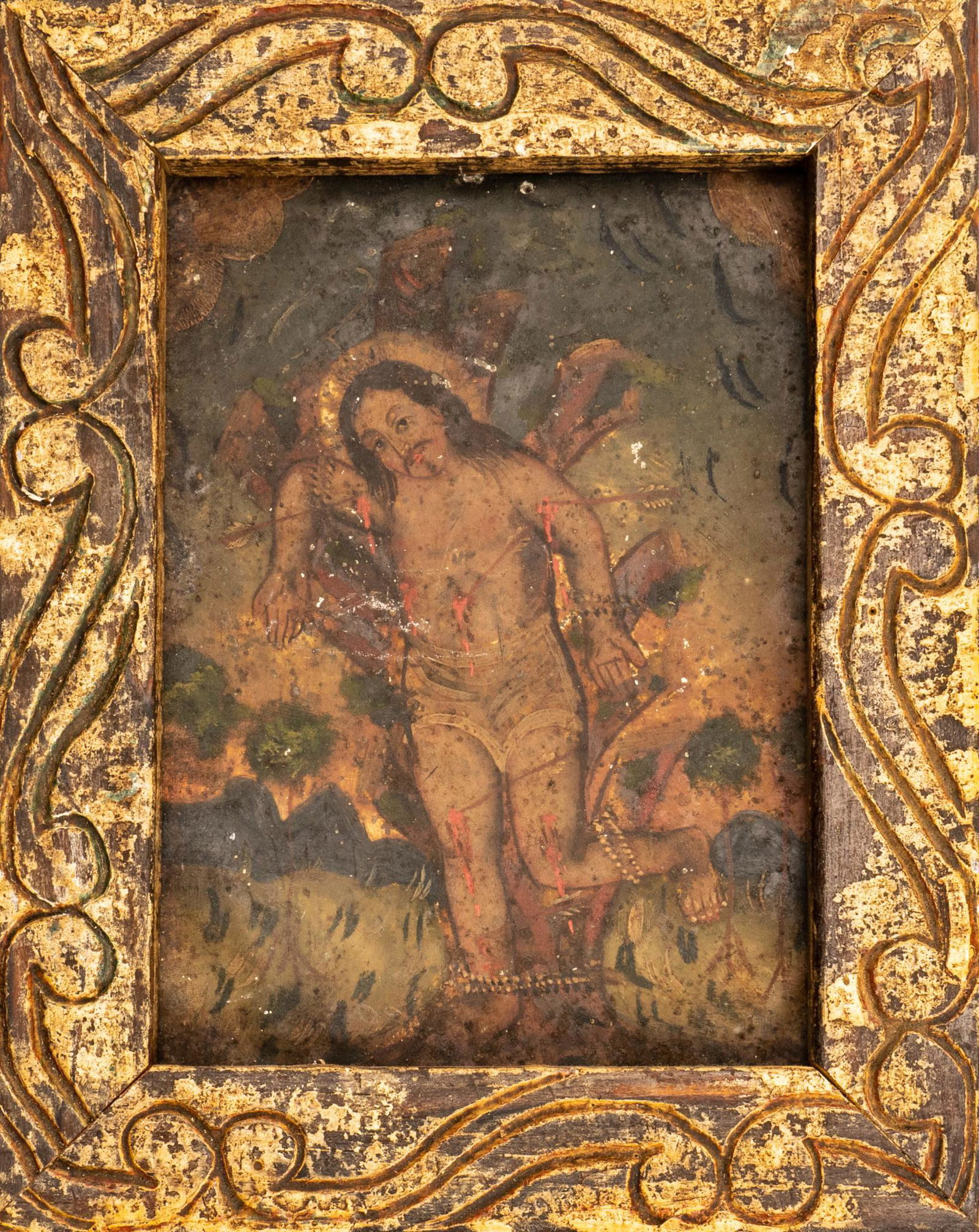 19th C. Mexican Retablo, San SebastiÂ¡n MÂ¡rtir (1 of 3)