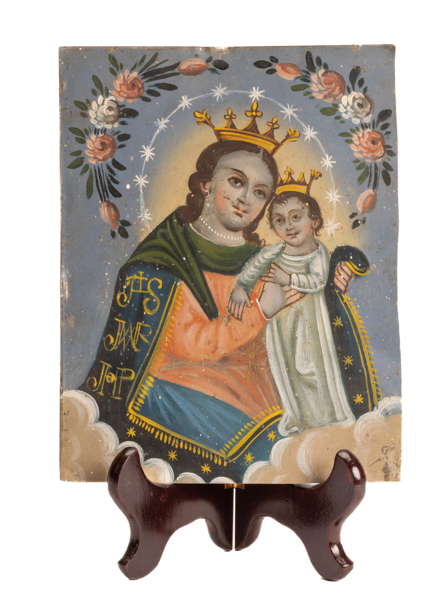 19th C. Mexican Folk Art Retablo, N.S. de Refugio (1 of 3)