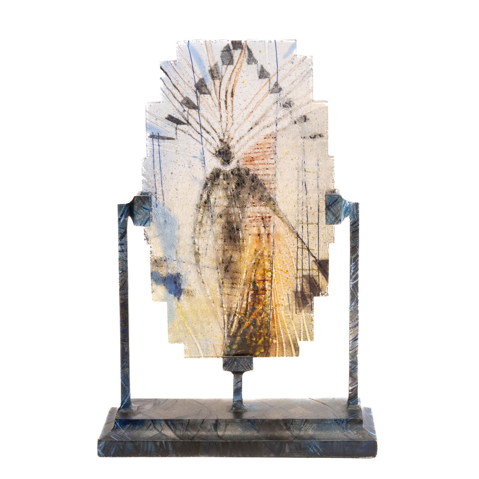 Modernist Spanish Fused Glass Sculpture (1 of 5)
