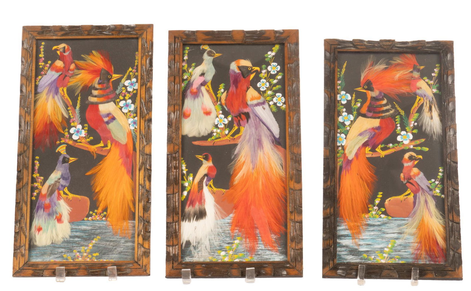 Collection of (3) Mexican Feather Art (1 of 5)