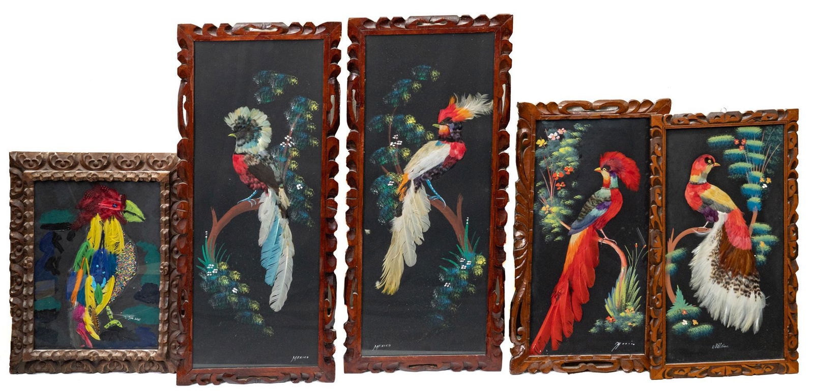 Collection of (5) Mexican Feather Art (1 of 20)
