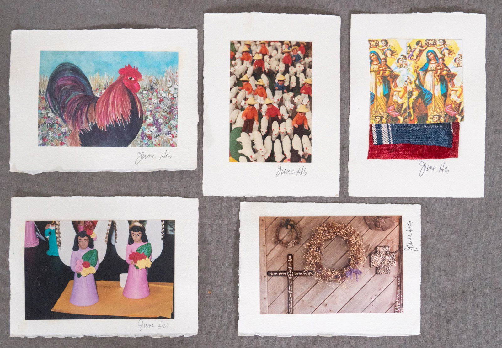 June Ledlow His (1931-2017, San Antonio, TX), Set of Mexican Market Postcards (5) (1 of 5)