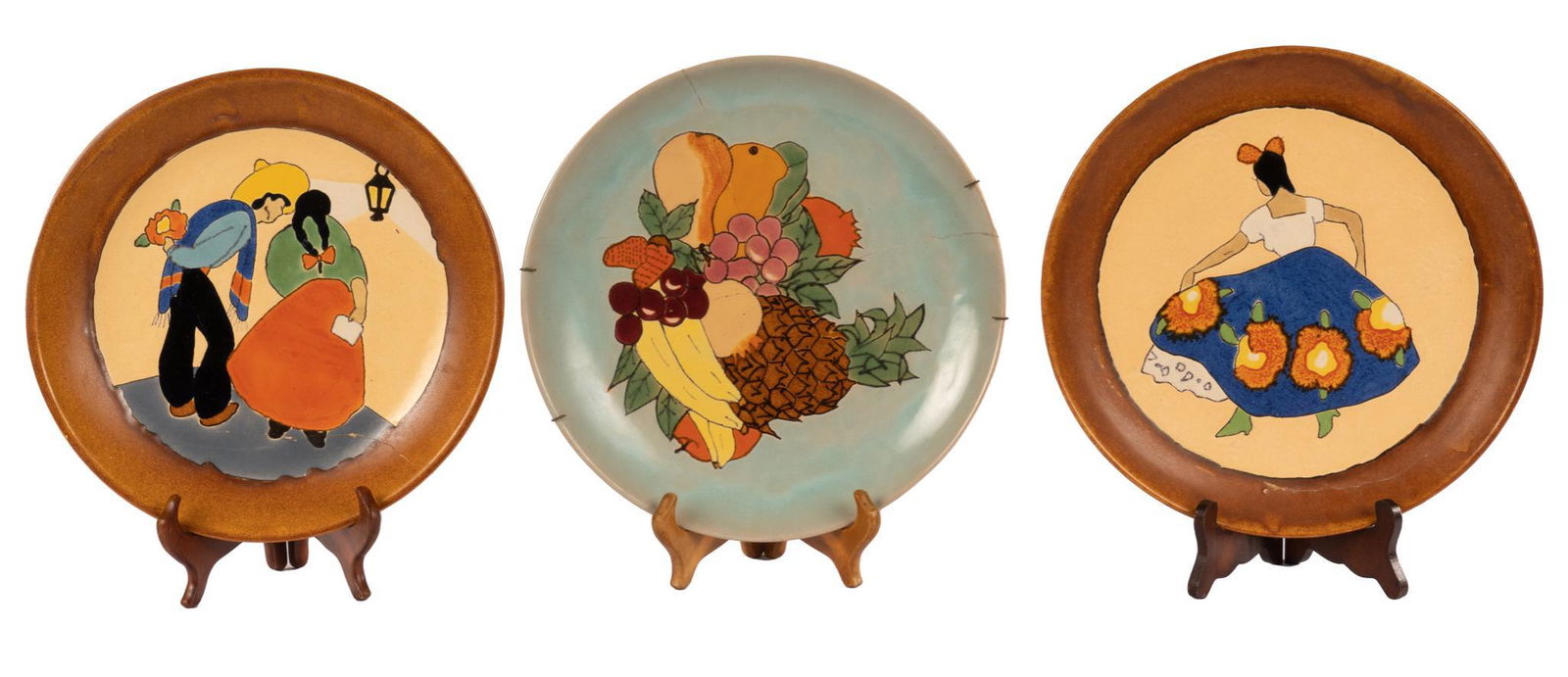 San Jose Mission Pottery, Set of (3) Charger Plates (1 of 4)