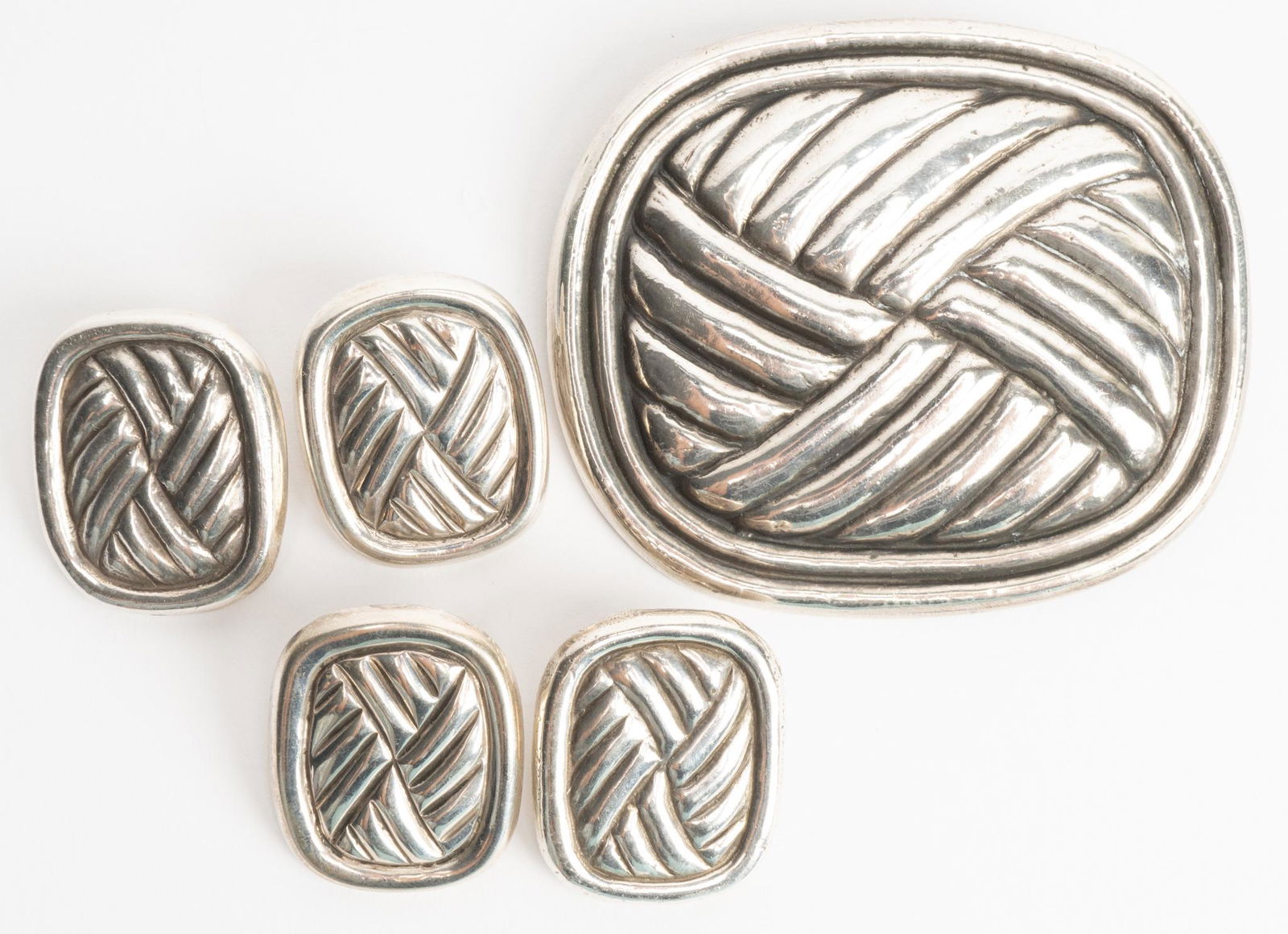 William Spratling Taxco Sterling Brooch Earrings Set (1 of 4)