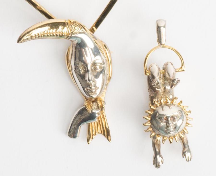 Sergio Bustamante Sterling Silver Pendant Necklace (1 of 4)